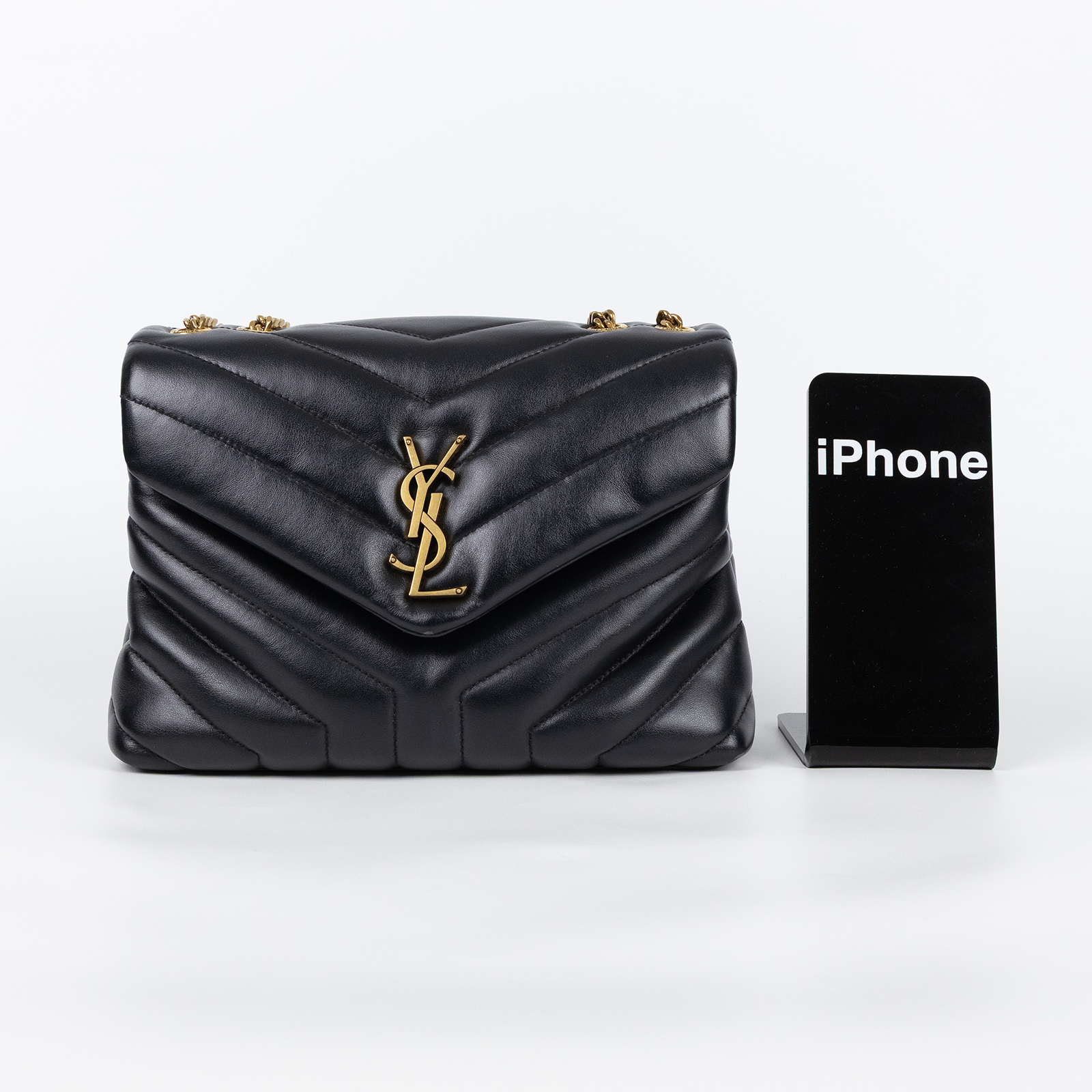 聖羅蘭 YSL SAINT LAURENT Loulou 絎縫 小牛皮 TOY 小型 手袋  肩背 斜背包 金色五金 494699DV727  防塵袋
