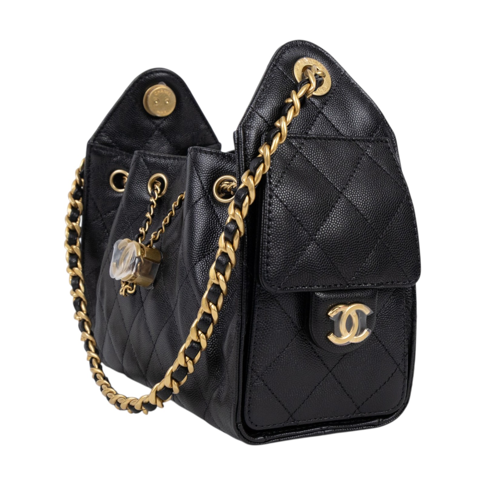 香奈兒 CHANEL 25 迷你包 AS5631 B20304 黑金荔枝25包 MINI 原廠盒子/防塵袋/購買證明