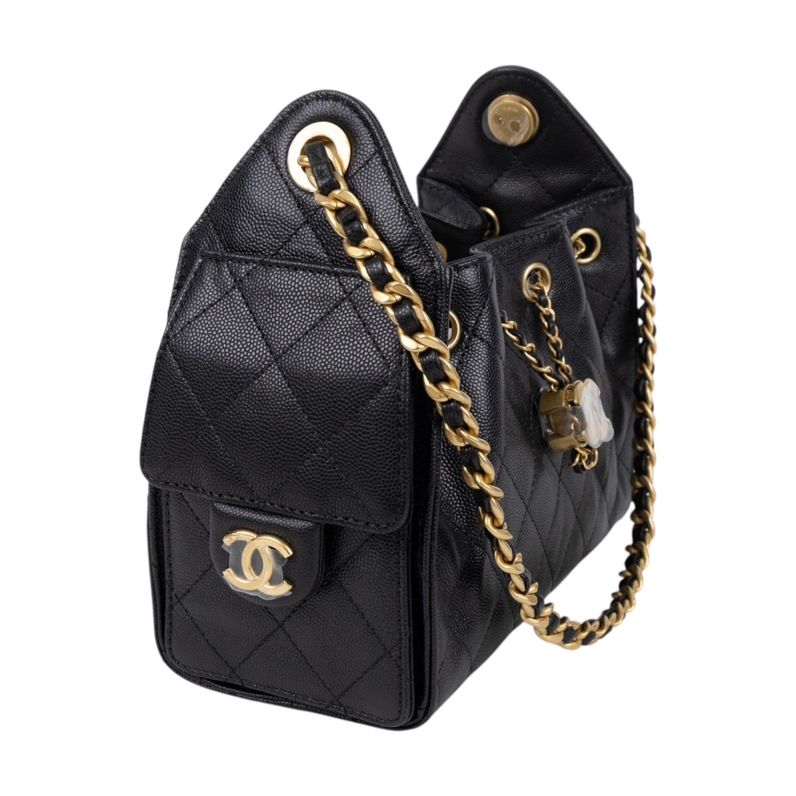 香奈兒 CHANEL 25 迷你包 AS5631 B20304 黑金荔枝25包 MINI 原廠盒子/防塵袋/購買證明