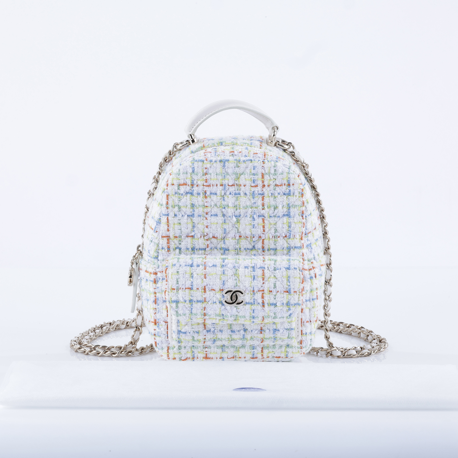 香奈兒 CHANEL 經典 迷你 後背包 AP3753 B19061 晶片款 白毛呢後背包 無附屬品