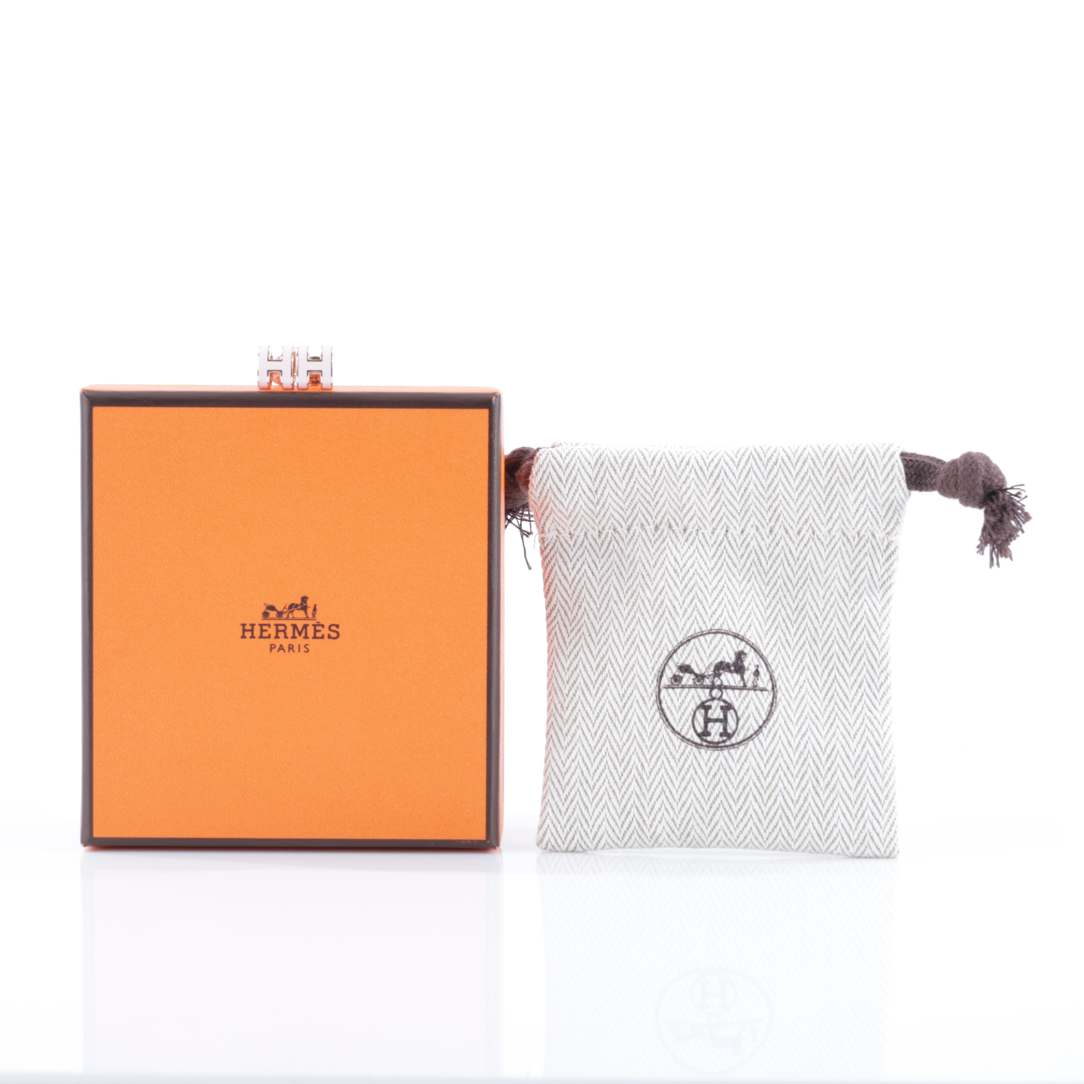 愛馬仕 Hermes Mini Pop H 耳釘 POPHEMINI GD0246 淡粉色POP H耳環 原廠盒子/防塵袋