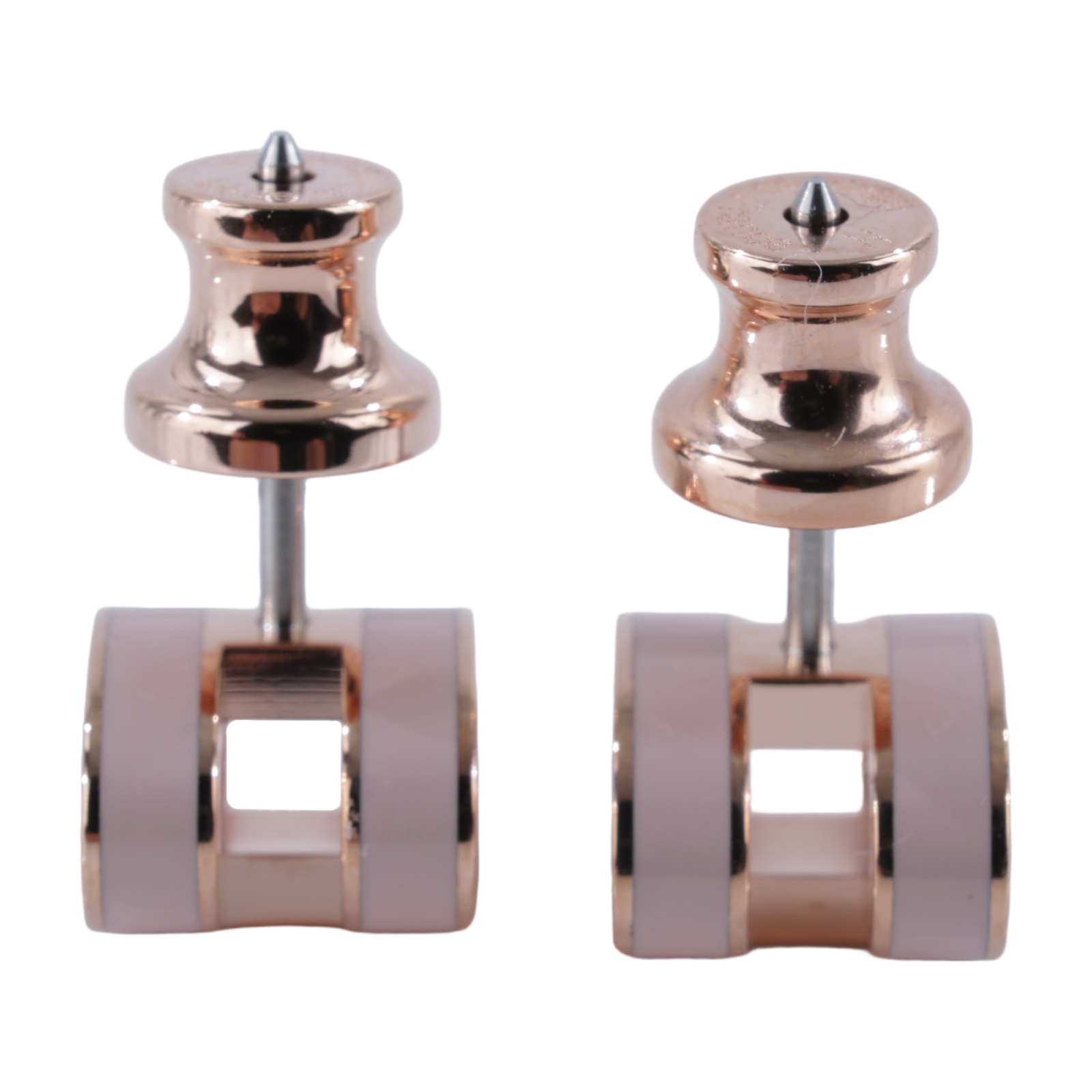 愛馬仕 Hermes Mini Pop H 耳釘 POPHEMINI ST1225 粉色色POP H耳環 原廠盒子/防塵袋