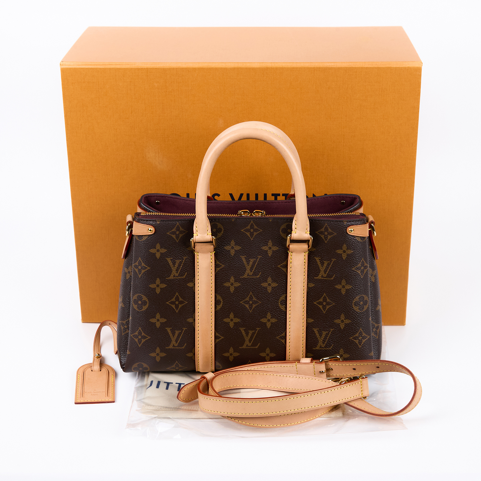 路易威登 LOUIS VUITTON Soufflot MM 手提包 斜背包 M44815 晶片款 原花SOUFFLOT BB 原廠盒子/防塵袋/背帶/吊牌