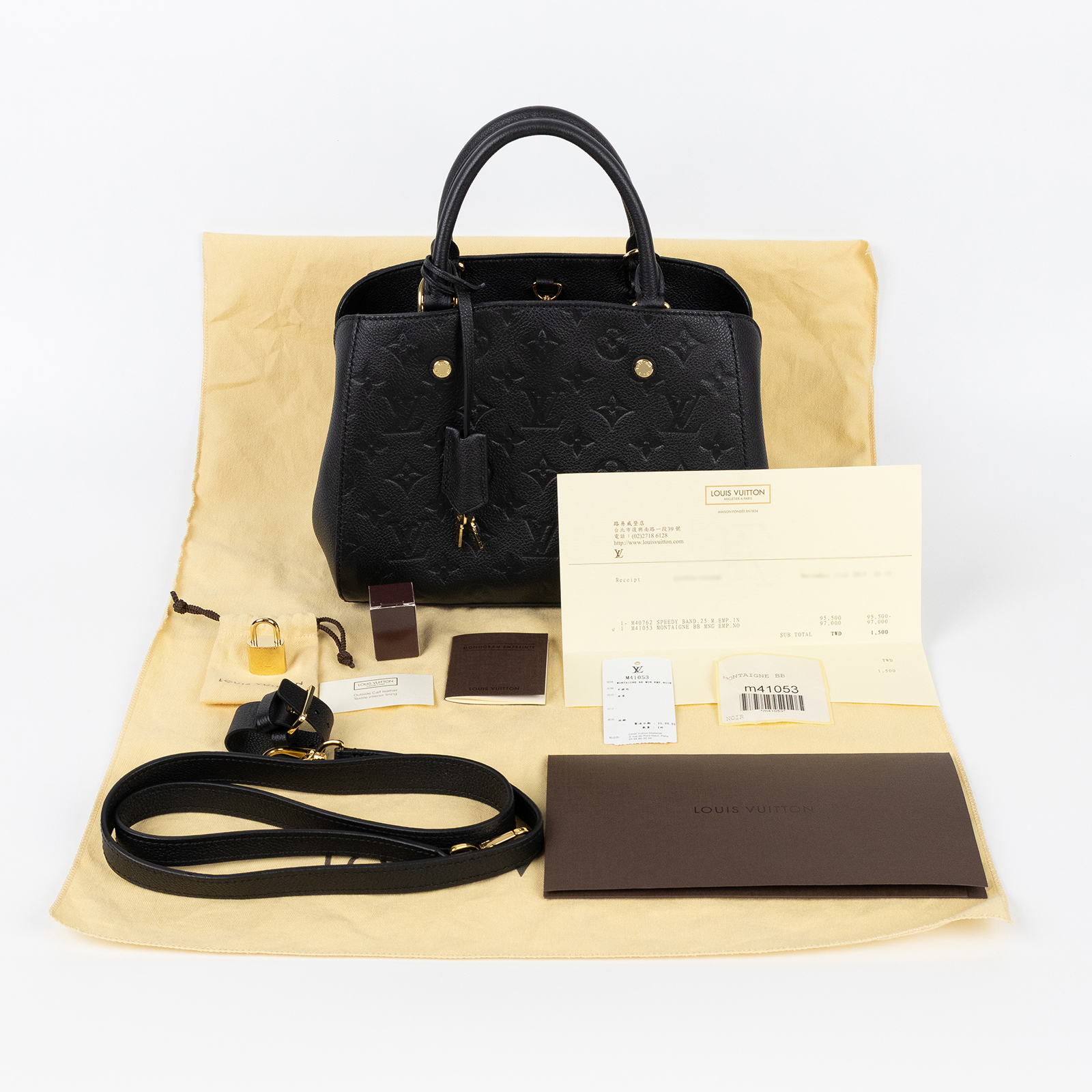 路易威登 LOUIS VUITTON Montaigne BB 蒙田包 手提包 肩背包 斜背包 M41053  防塵袋/背帶/鎖組/吊牌/購買證明