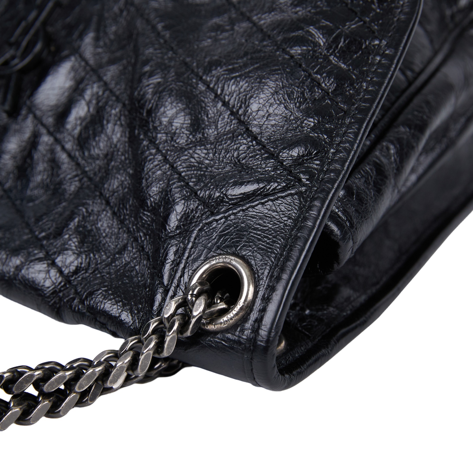 聖羅蘭 YSL SAINT LAURENT NIKI  復古皮革 山型紋 翻蓋 肩背包 中型 4988940EN04 黑NIKI MEDIUM 無附屬品