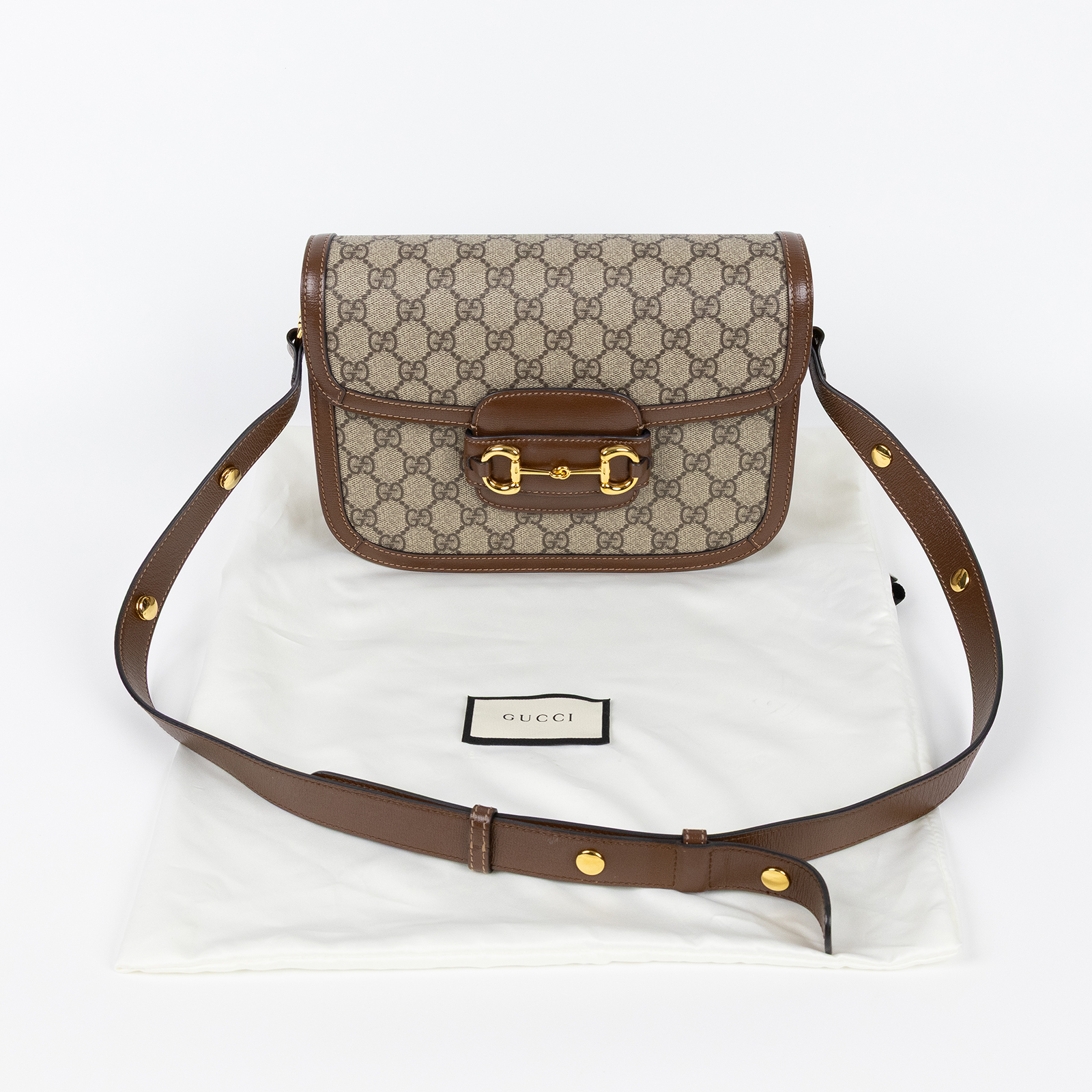 古馳 GUCCI 1955 馬銜扣 肩揹袋 602204 92TCG 棕1955馬銜包 防塵袋