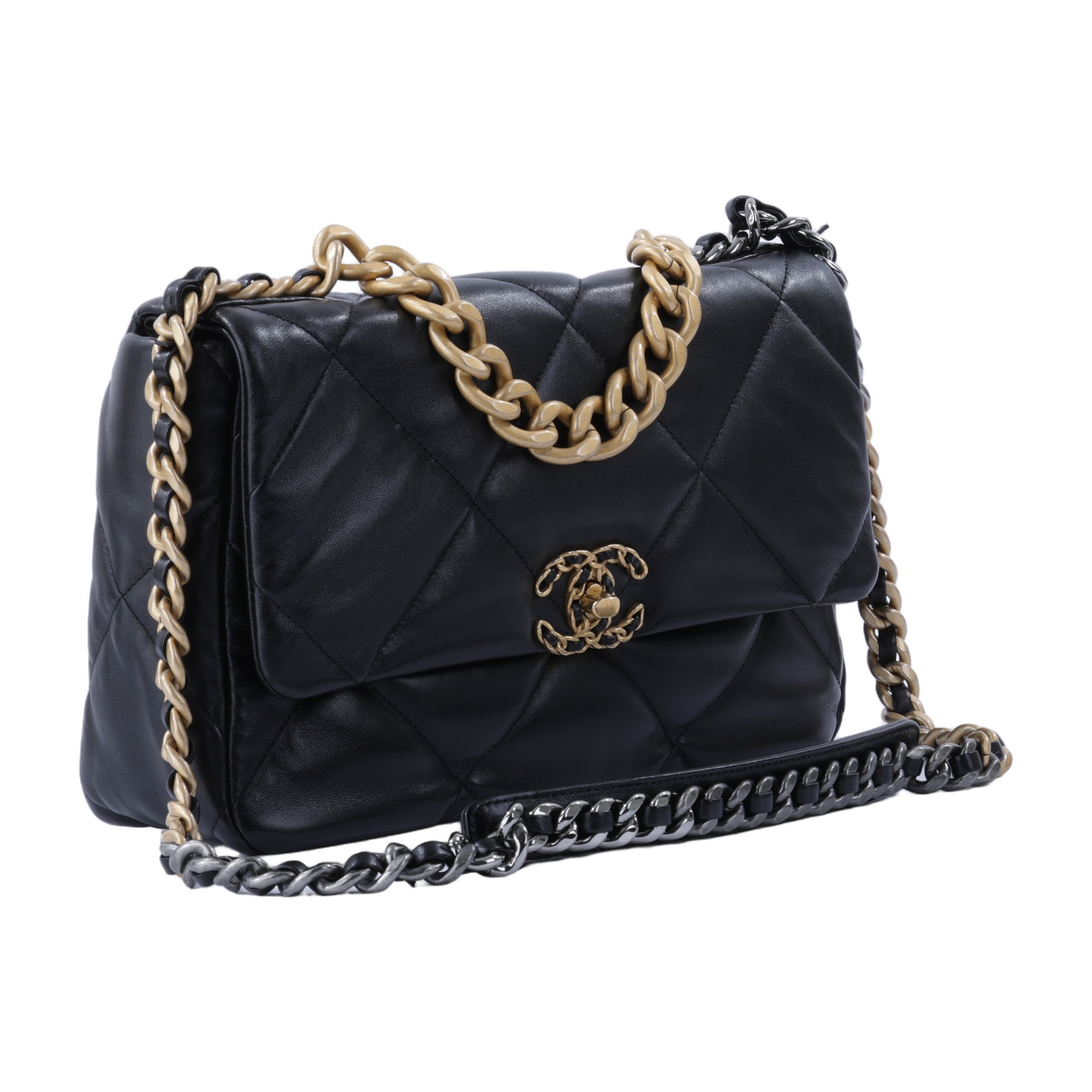 香奈兒 CHANEL 19 大型口蓋包 AS1161 晶片款 黑金羊19包 30CM 原廠盒子(非本款式)/防塵袋