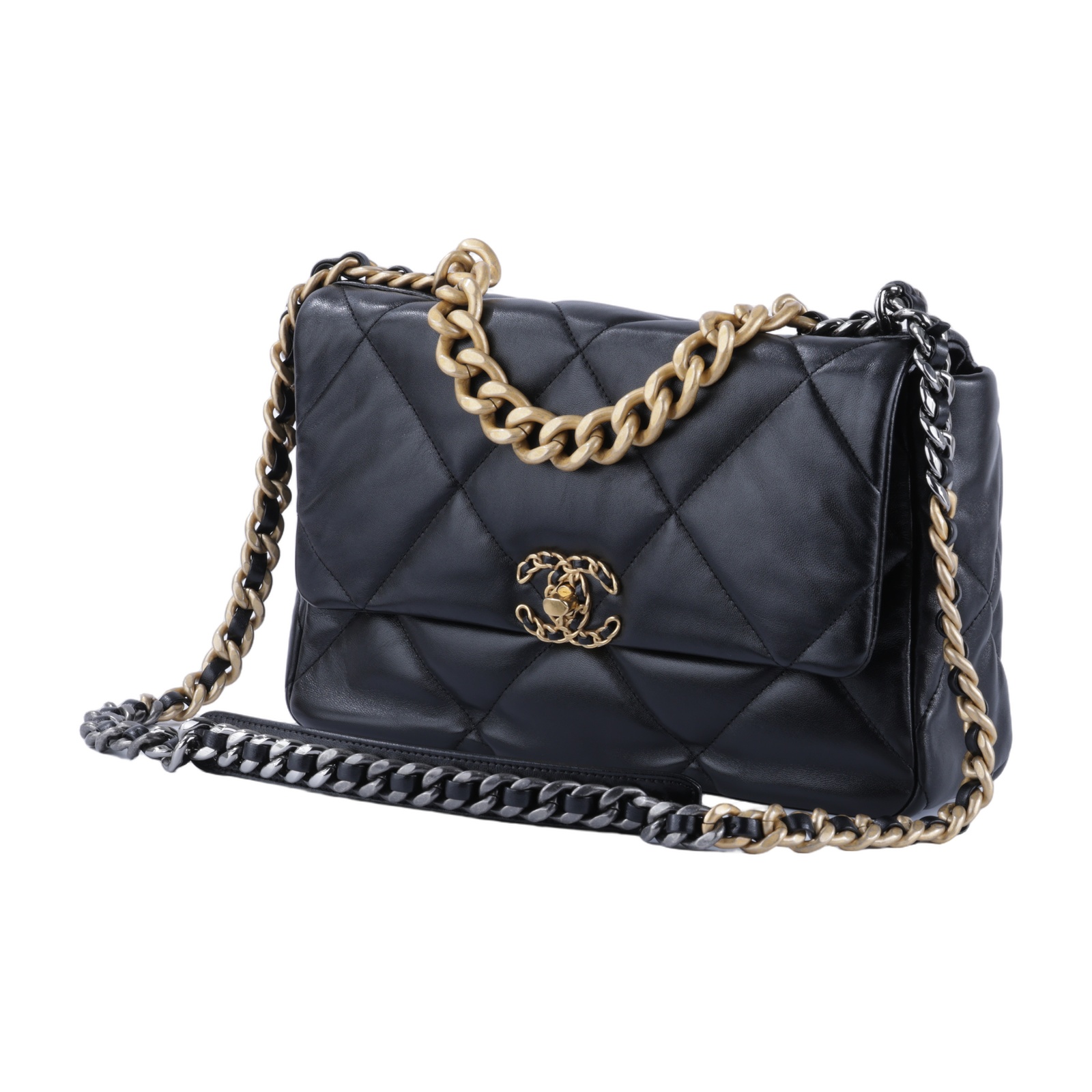 香奈兒 CHANEL 19 大型口蓋包 AS1161 晶片款 黑金羊19包 30CM 原廠盒子(非本款式)/防塵袋