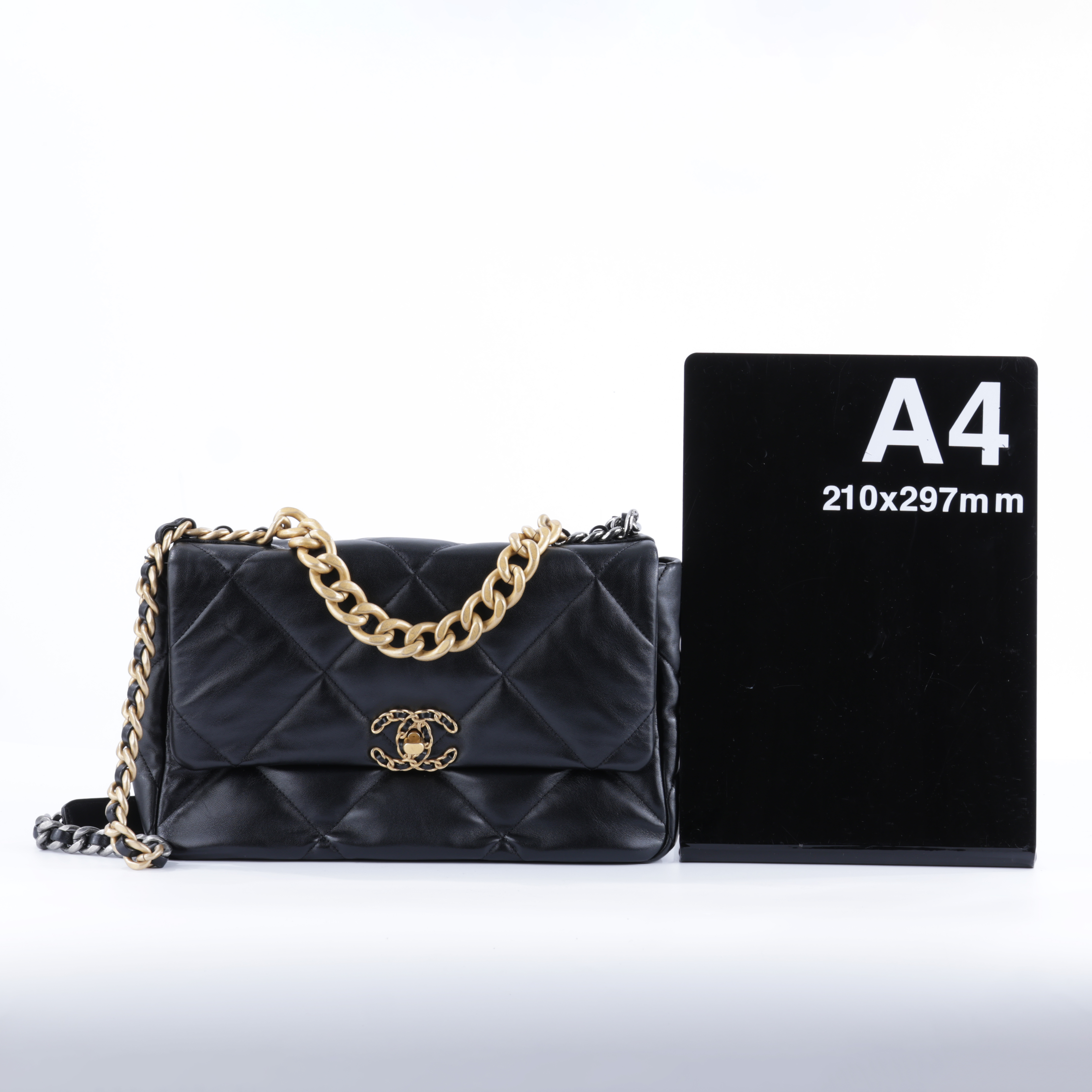 香奈兒 CHANEL 19 大型口蓋包 AS1161 晶片款 黑金羊19包 30CM 原廠盒子(非本款式)/防塵袋