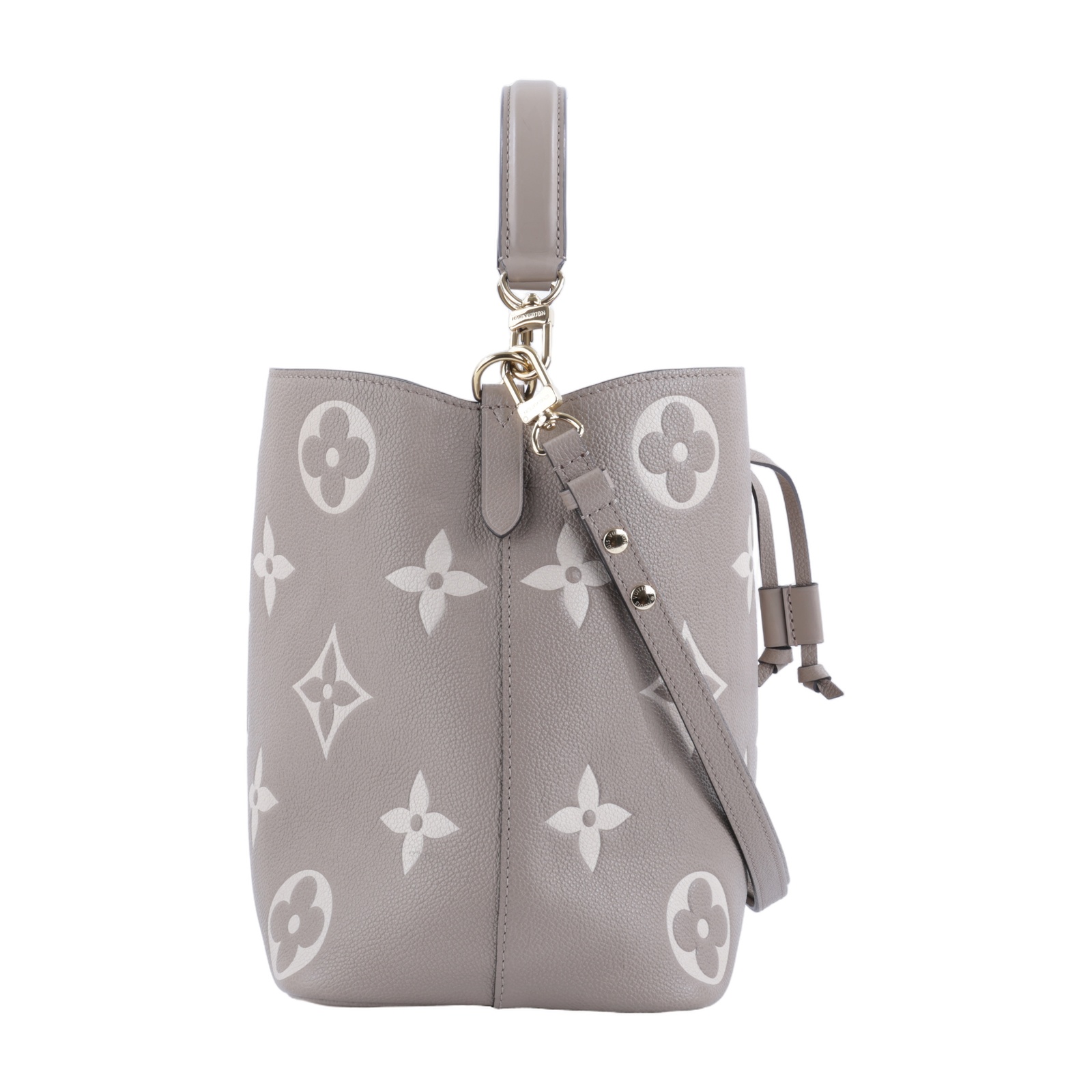路易威登 LOUIS VUITTON NéoNoé MM 皮革 肩背 水桶包 斑鳩灰色/奶油色 M45555 晶片款  原廠盒子/防塵袋/購買證明/內袋/背帶