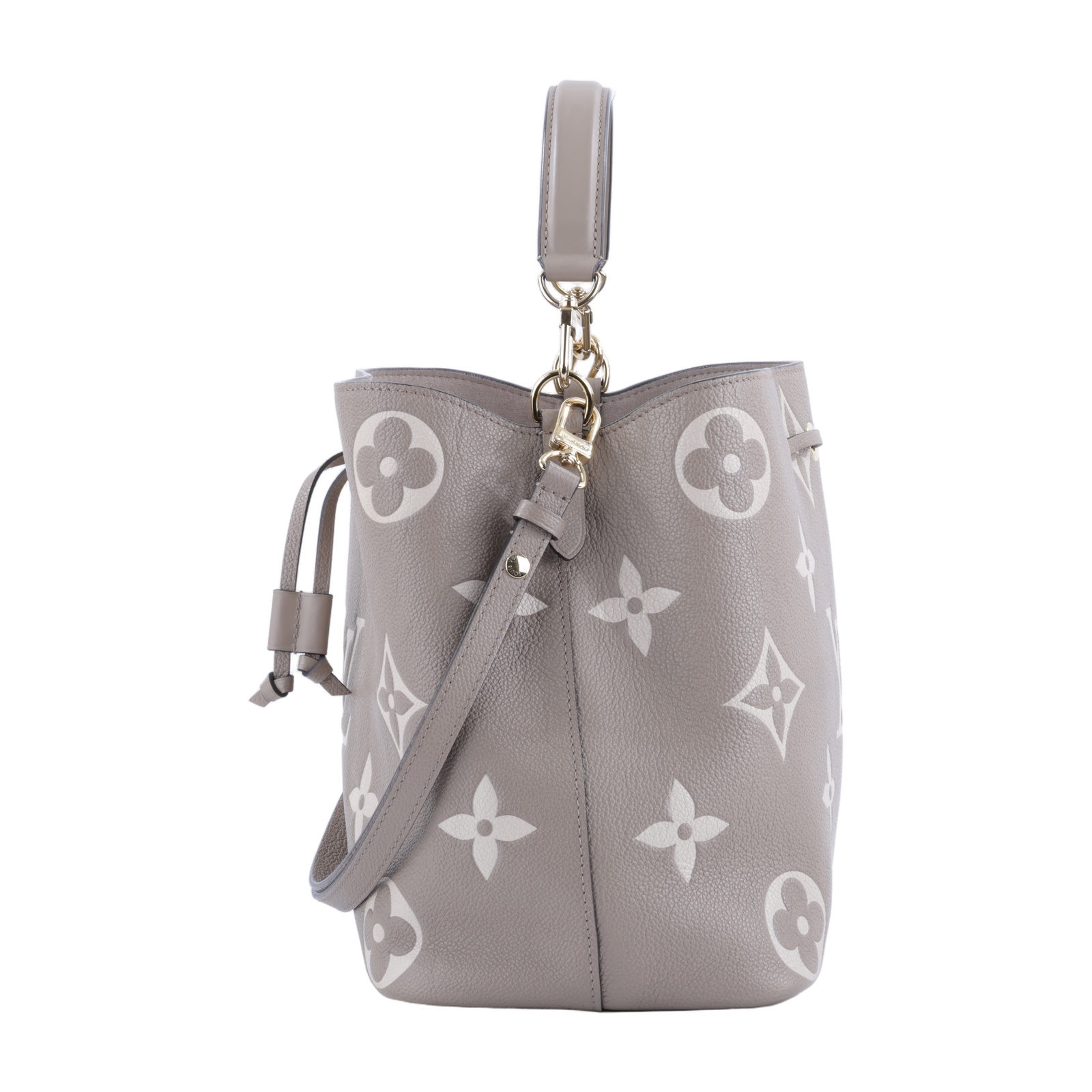 路易威登 LOUIS VUITTON NéoNoé MM 皮革 肩背 水桶包 斑鳩灰色/奶油色 M45555 晶片款  原廠盒子/防塵袋/購買證明/內袋/背帶