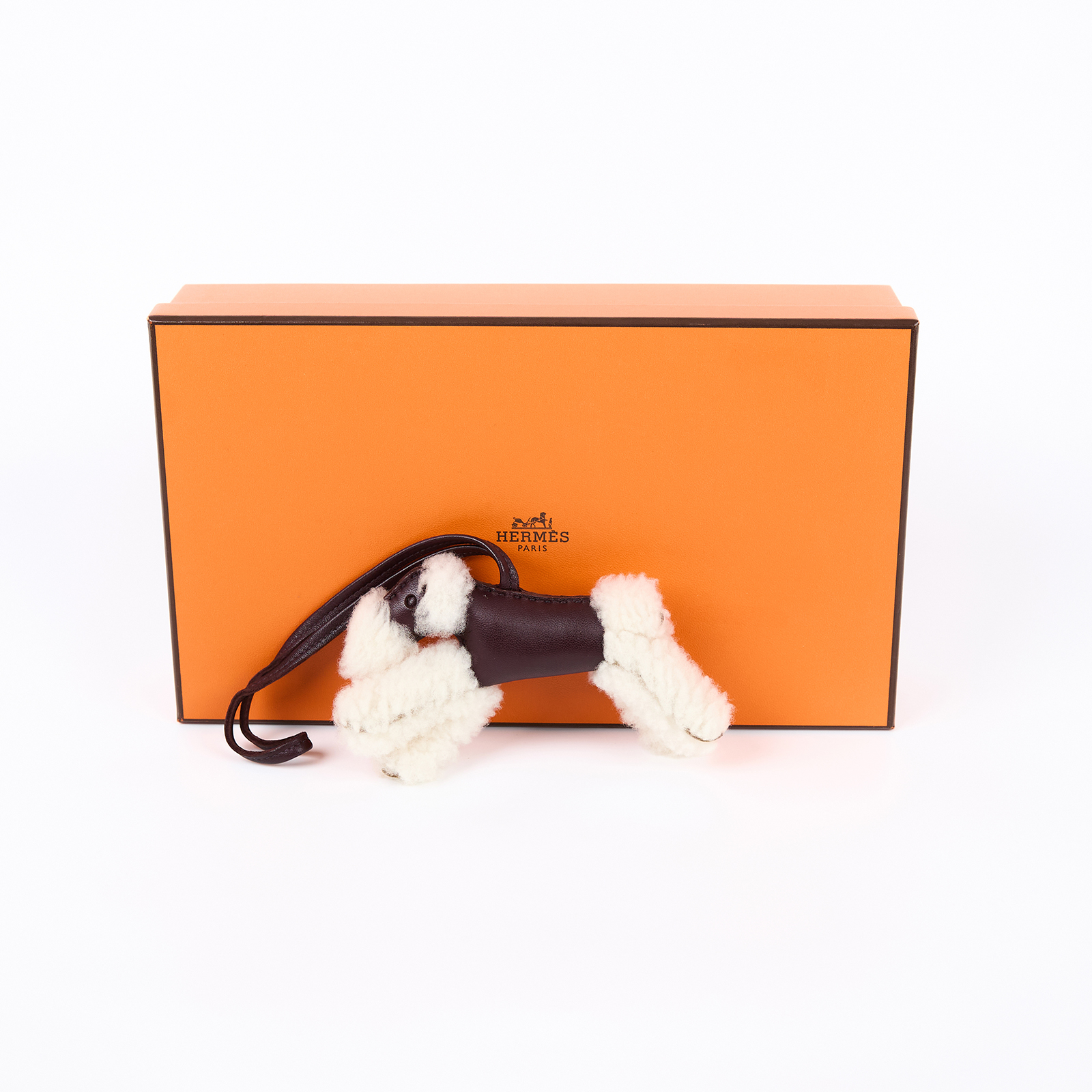 愛馬仕 Hermes Budy charm 吊飾 包掛 狐狸㹴犬 BUDYC U刻 U刻 深咖貴賓狗吊飾 原廠盒子
