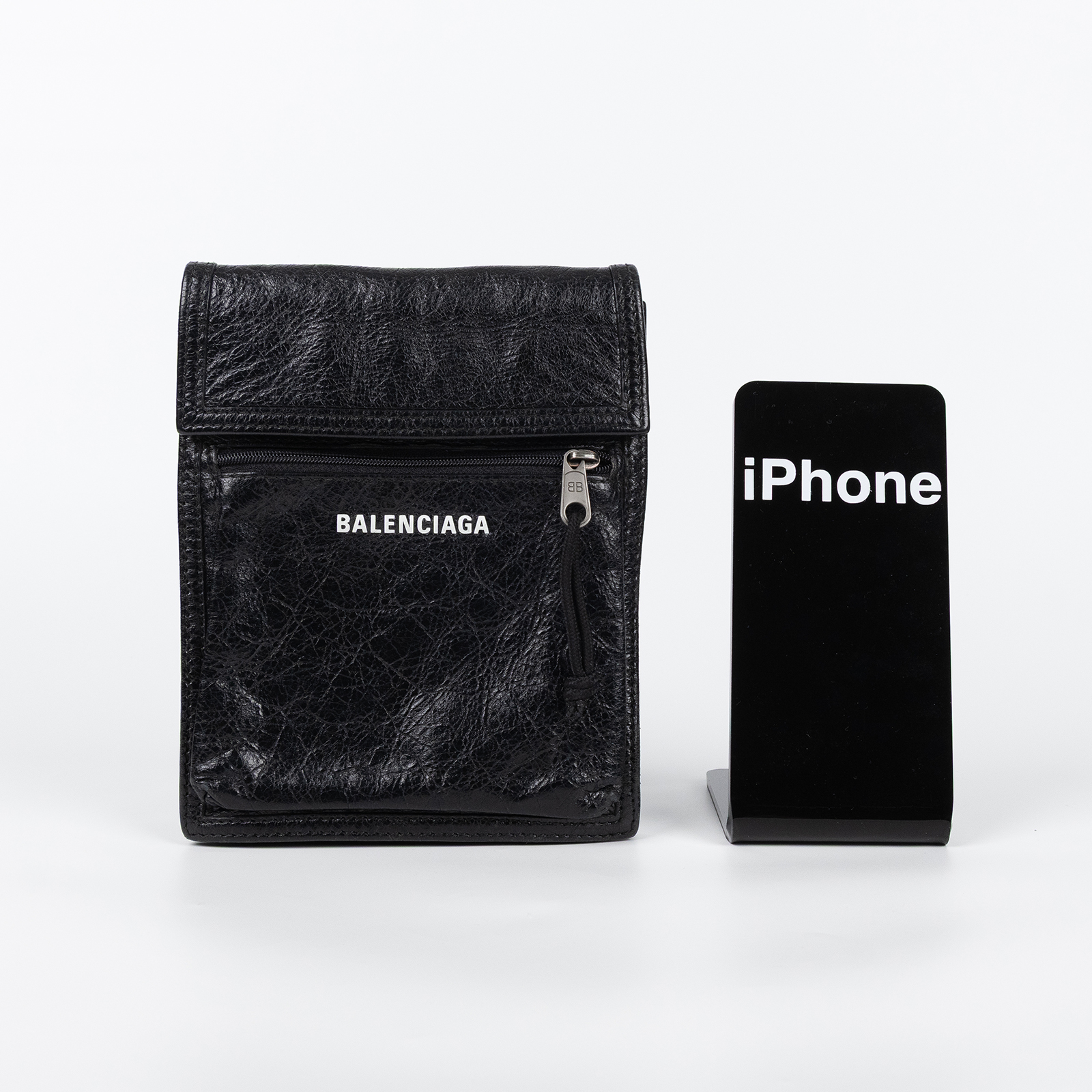 巴黎世家 BALENCIAGA Explorer 小型 小包 532298 黑肩背包 無附屬品