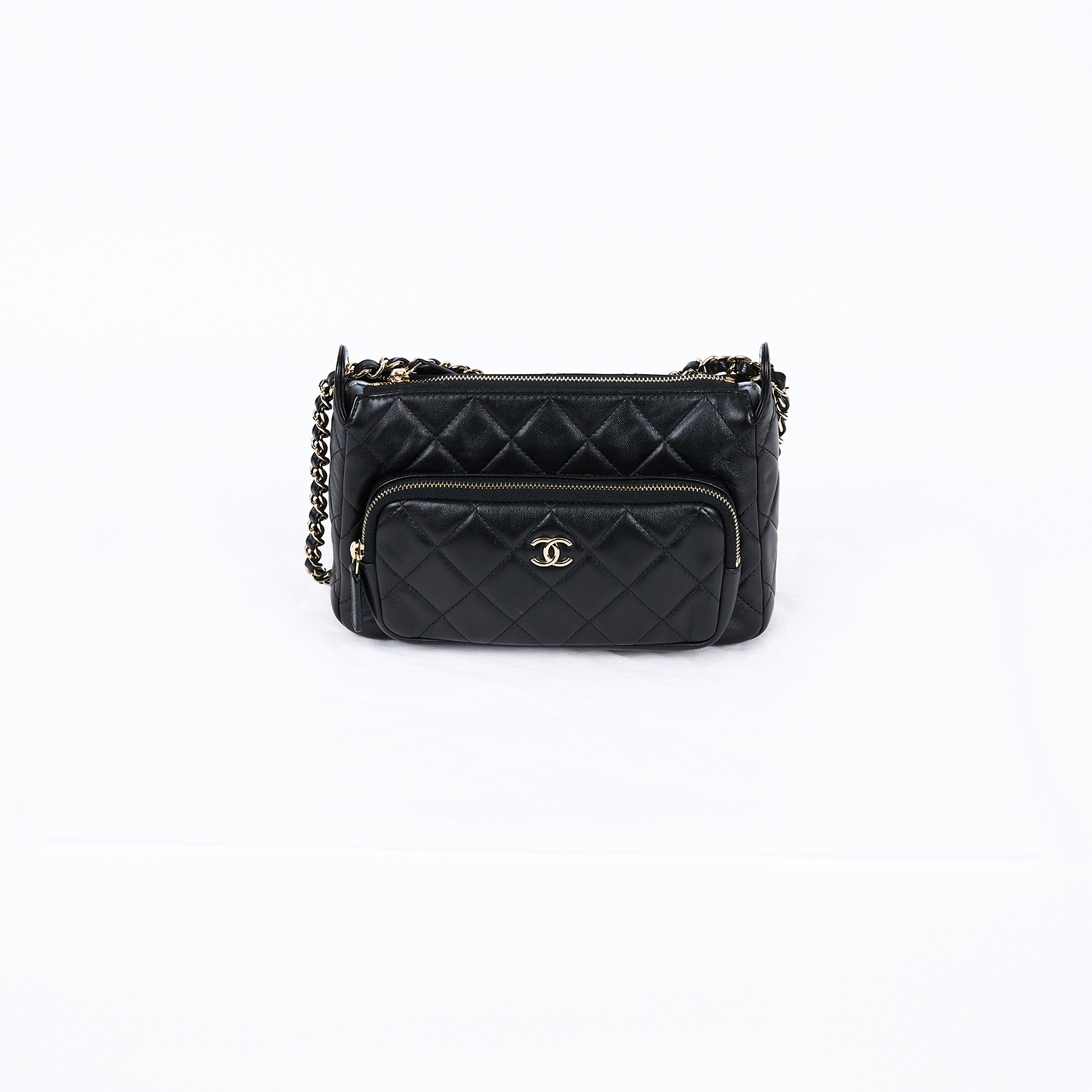 香奈兒 CHANEL 肩背包 斜背包 相機包 AP4349 晶片款 黑金鍊包 無附屬品