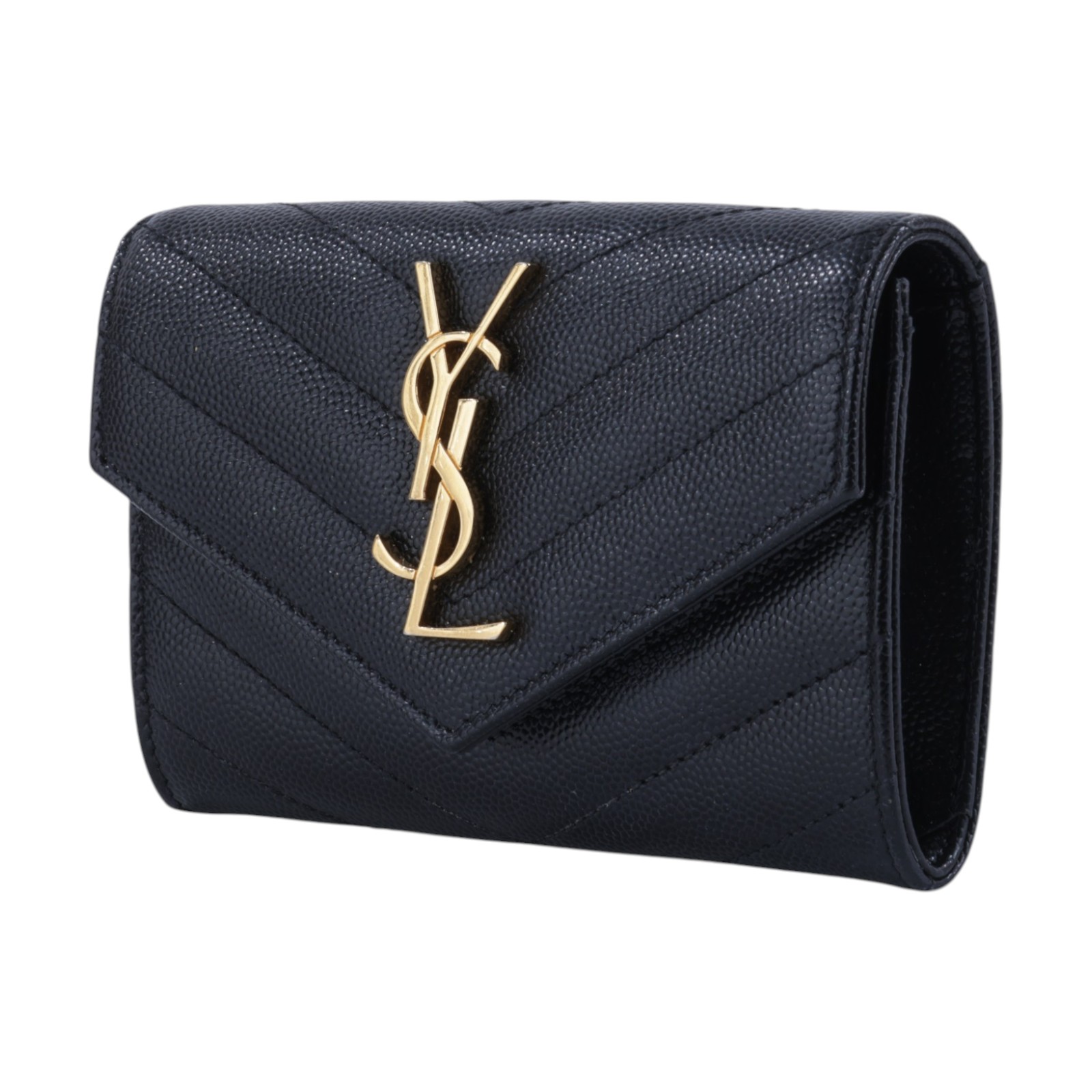 聖羅蘭 YSL SAINT LAURENT cassandre matelassé 粒面壓紋皮革 小型 信封錢包 短夾 414404BOW01  原廠盒子/防塵袋
