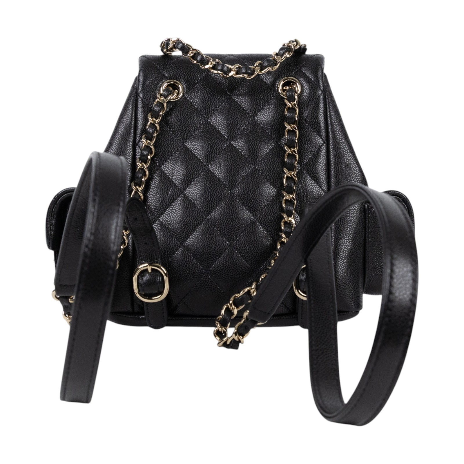 香奈兒 CHANEL 小型 後背包 AS4399 晶片款 黑金荔枝DUMA 小 防塵袋