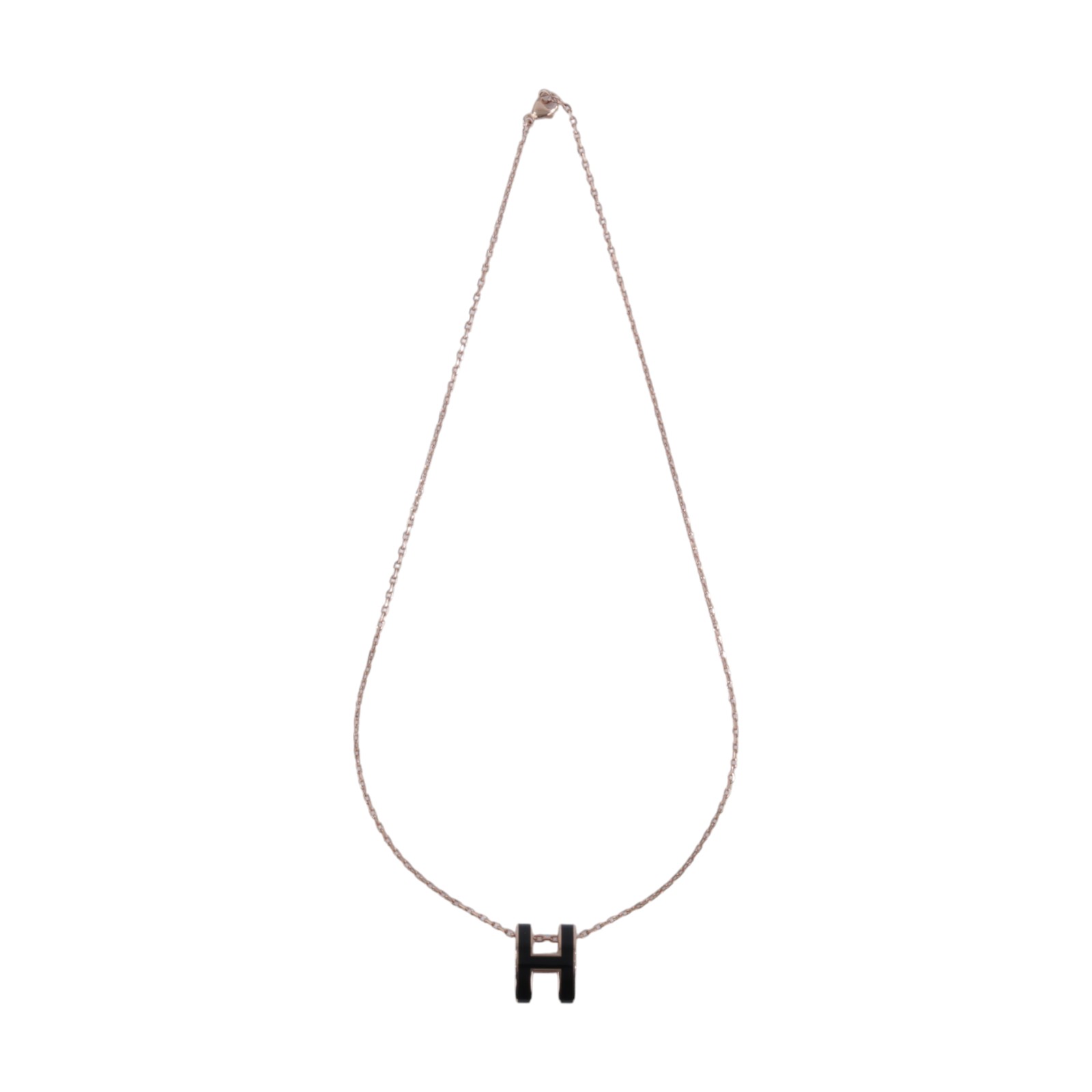 愛馬仕 Hermes Pop H 墜飾 黑色 H147991FO03 ST0188 玫瑰金色 黑POP H項鍊 大 原廠盒子/內襯