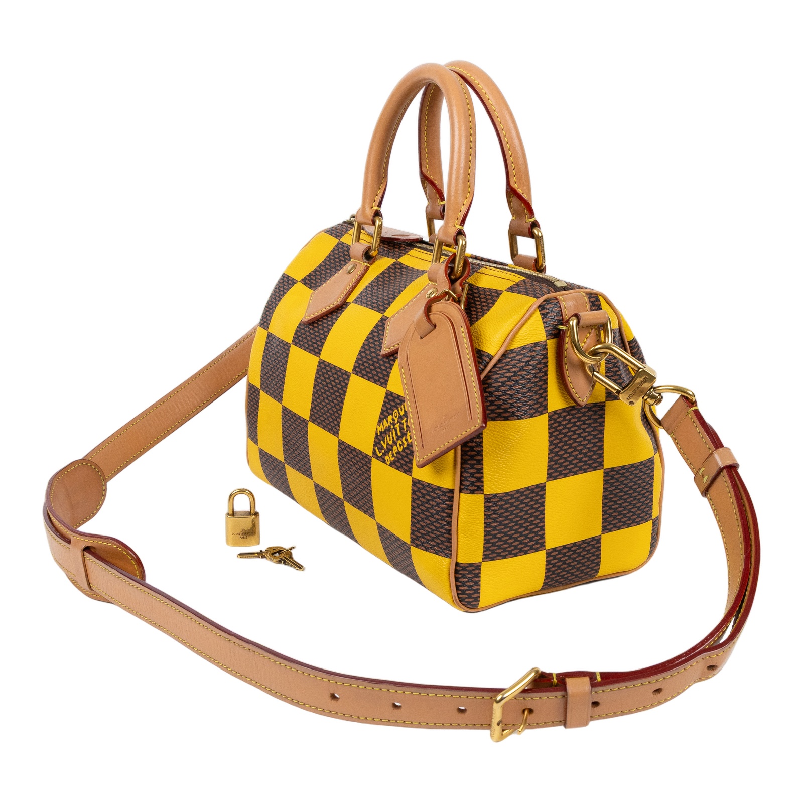 路易威登 LOUIS VUITTON Speedy Bandoulière 25 波士頓包 手提包 肩背包 斜背包 N40584 晶片款  防塵袋/鎖組/購買證明/背帶/吊牌