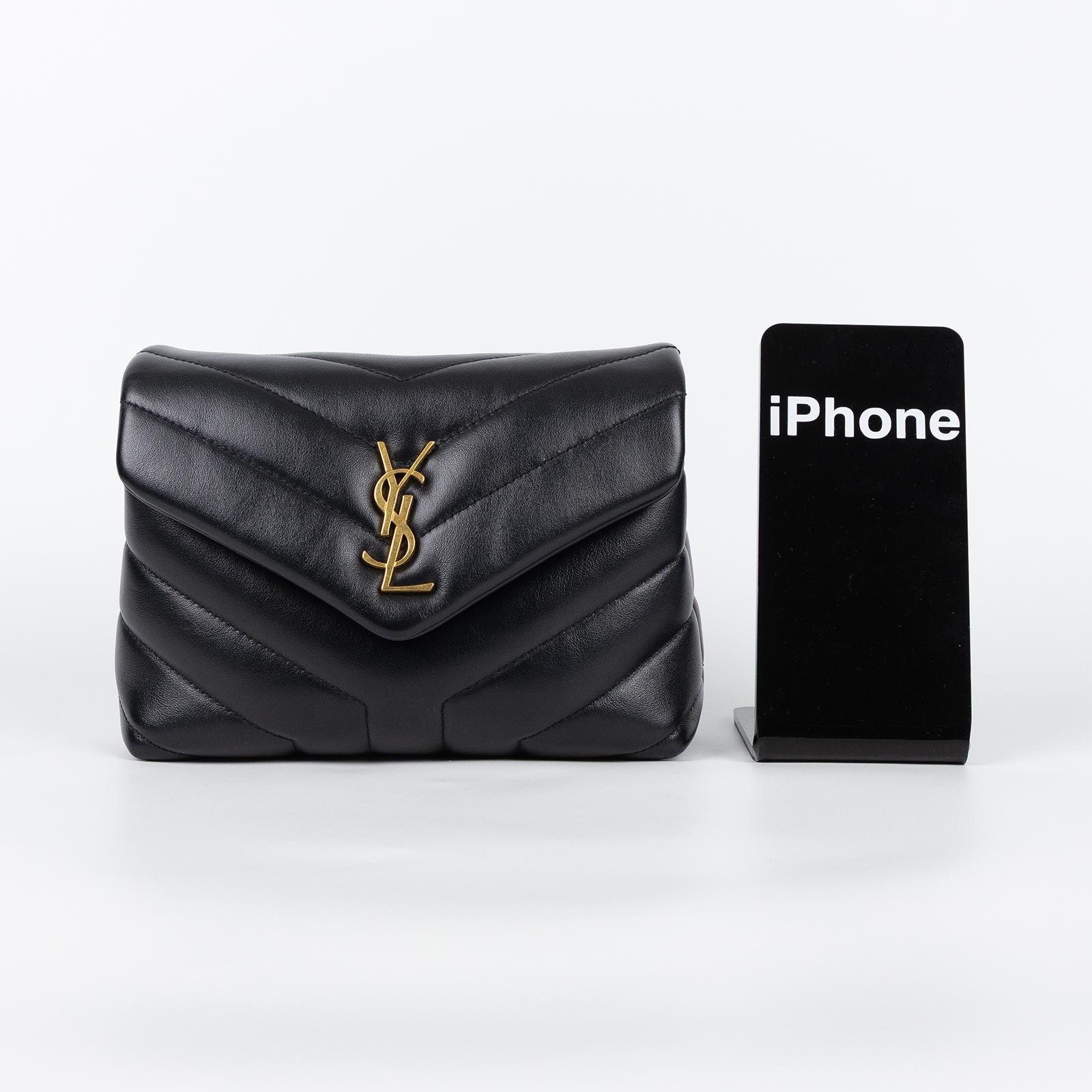 聖羅蘭 YSL SAINT LAURENT Loulou 絎縫 皮革 TOY 手袋 金色五金 467072DV707 黑金LOULOU TOY 背帶
