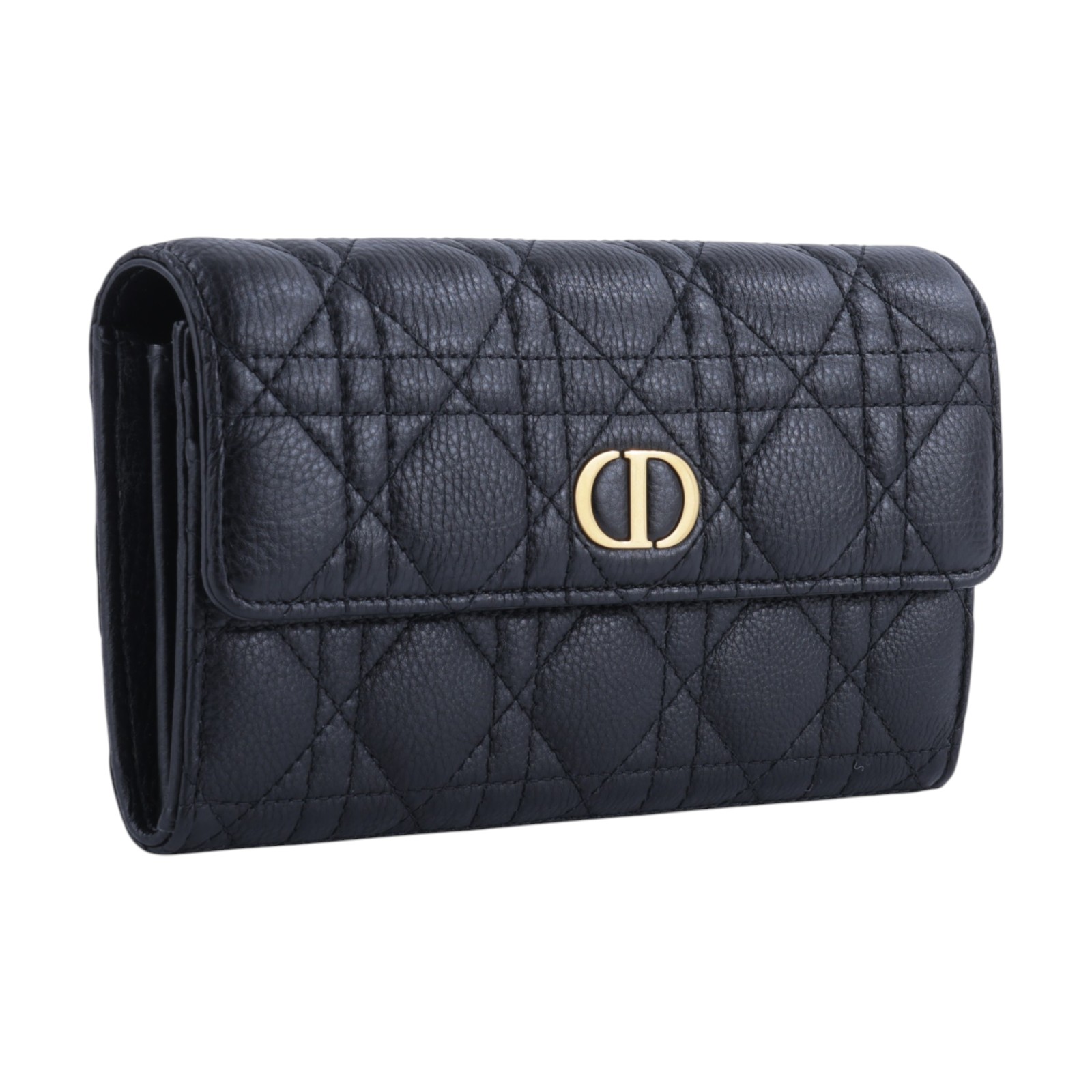 迪奧 CHRISTIAN DIOR Caro 錢包 長夾 小牛皮 S5039UWHC 黑金Caro Orchid 長夾 原廠盒子/防塵袋/購買證明
