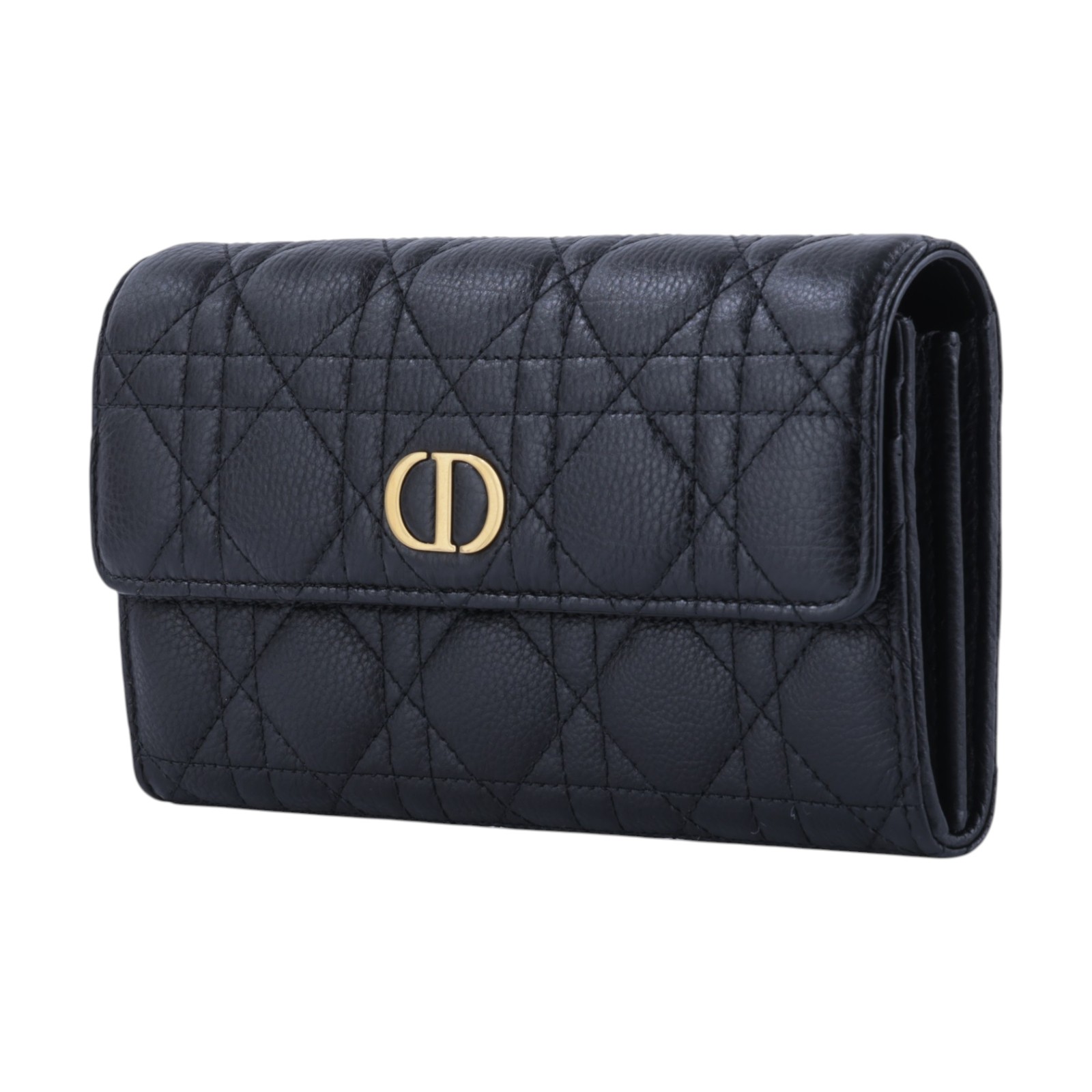 迪奧 CHRISTIAN DIOR Caro 錢包 長夾 小牛皮 S5039UWHC 黑金Caro Orchid 長夾 原廠盒子/防塵袋/購買證明