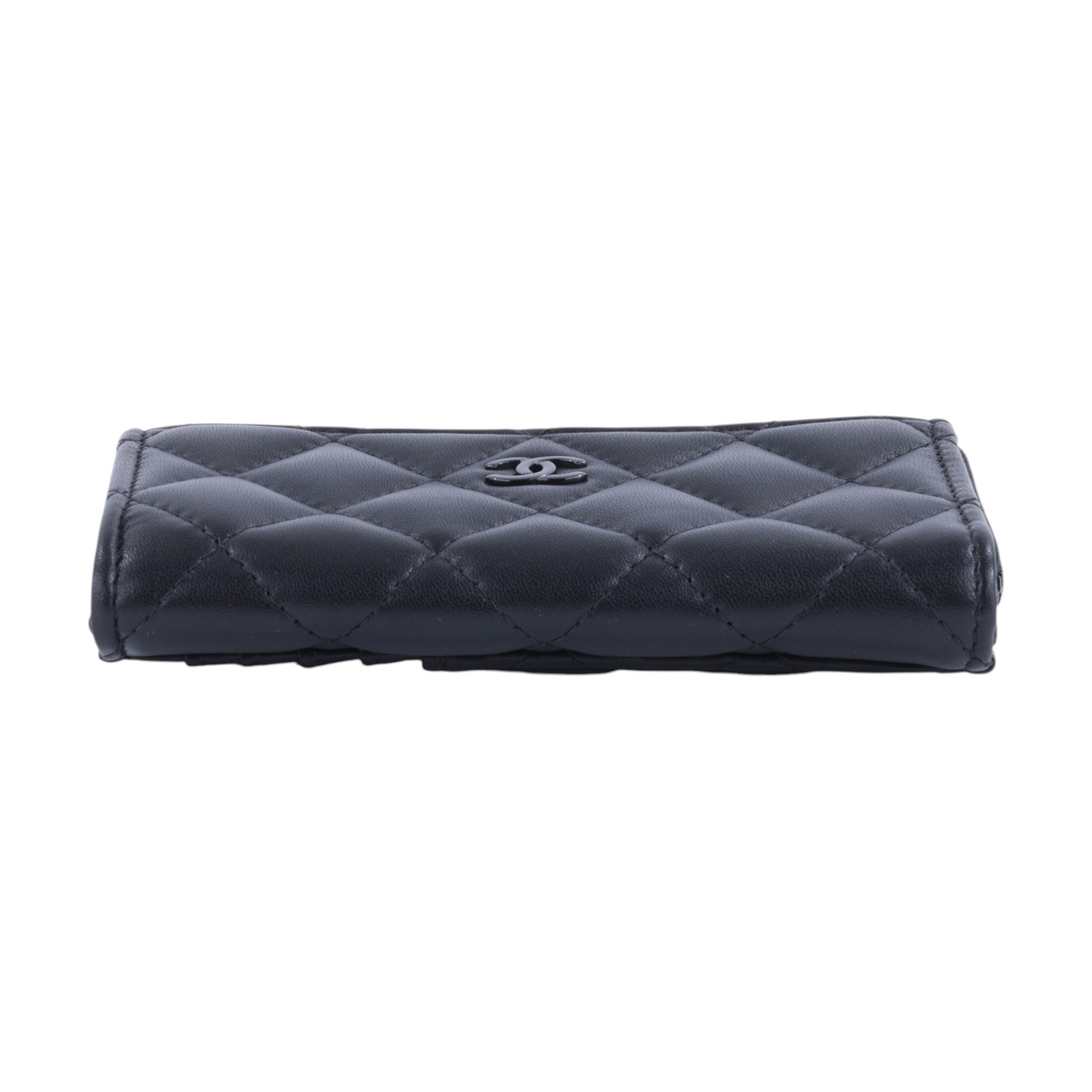 香奈兒 CHANEL CC logo 菱格紋 拉鍊 卡夾 零錢包 AP3179 晶片款 SO BLACK  L拉鍊零錢包 原廠盒子/防塵袋