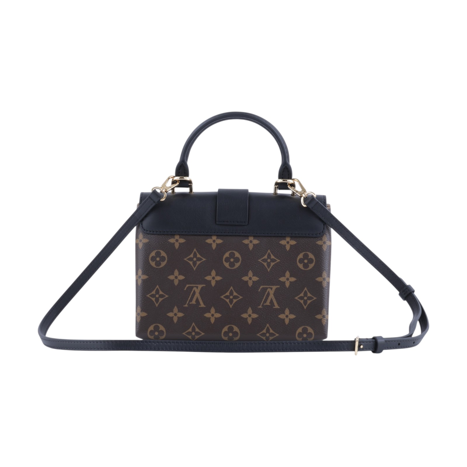 路易威登 LOUIS VUITTON Locky BB 手提包 黑色 M44141 晶片款 黑拼原花LOCKY BB手提肩背包 原廠盒子/防塵袋/背帶