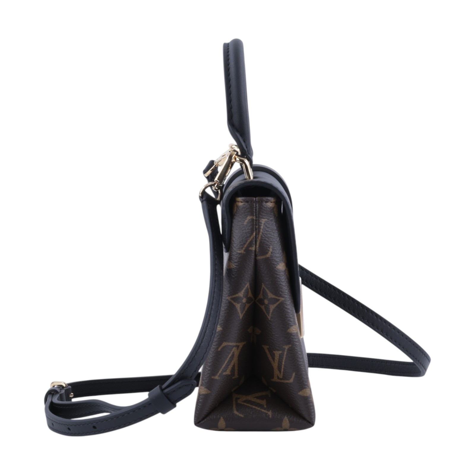 路易威登 LOUIS VUITTON Locky BB 手提包 黑色 M44141 晶片款 黑拼原花LOCKY BB手提肩背包 原廠盒子/防塵袋/背帶