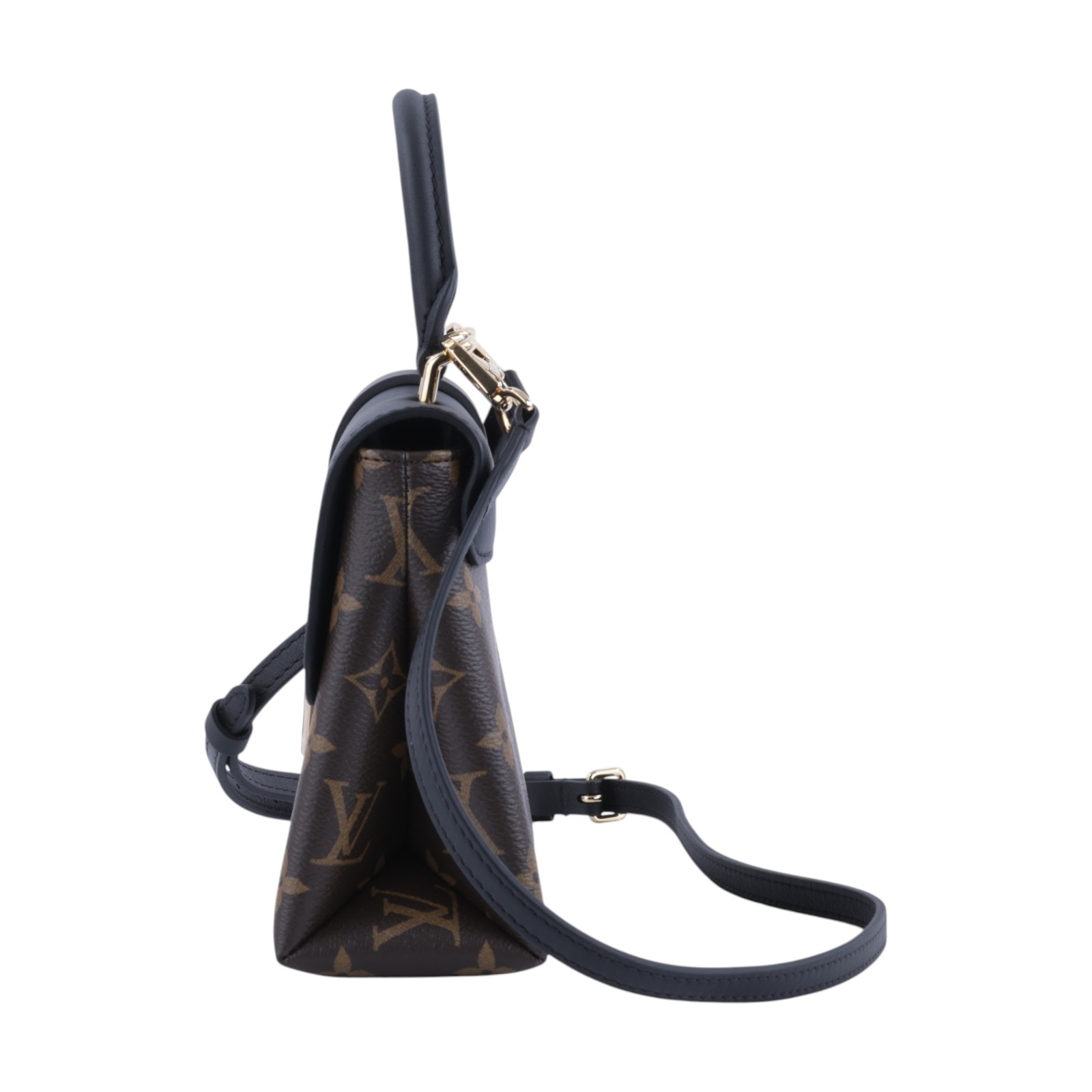 路易威登 LOUIS VUITTON Locky BB 手提包 黑色 M44141 晶片款 黑拼原花LOCKY BB手提肩背包 原廠盒子/防塵袋/背帶