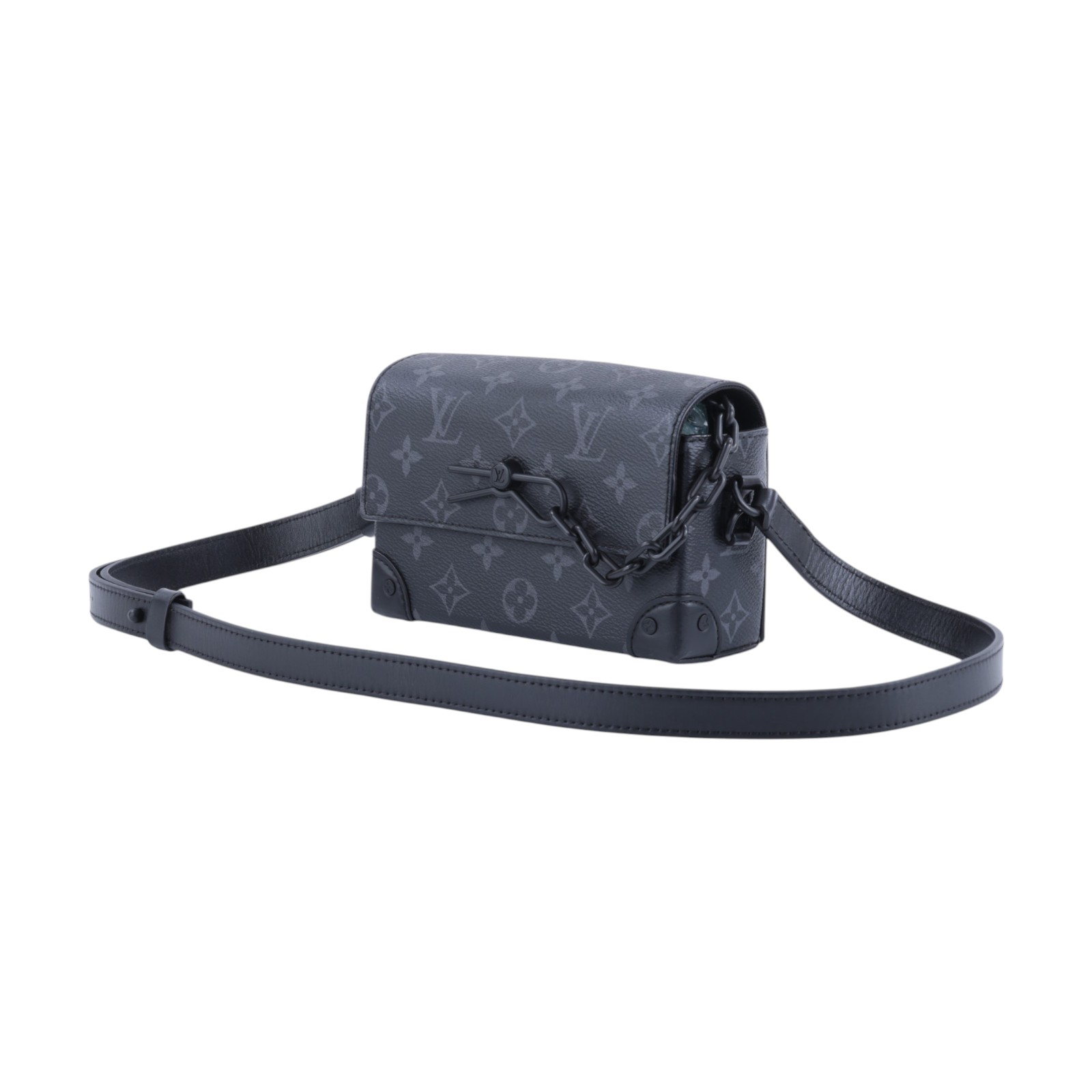 路易威登 LOUIS VUITTON Steamer 隨身錢包 肩背 M81783 晶片款 黑原花STREAMER肩背包 原廠盒子/防塵袋