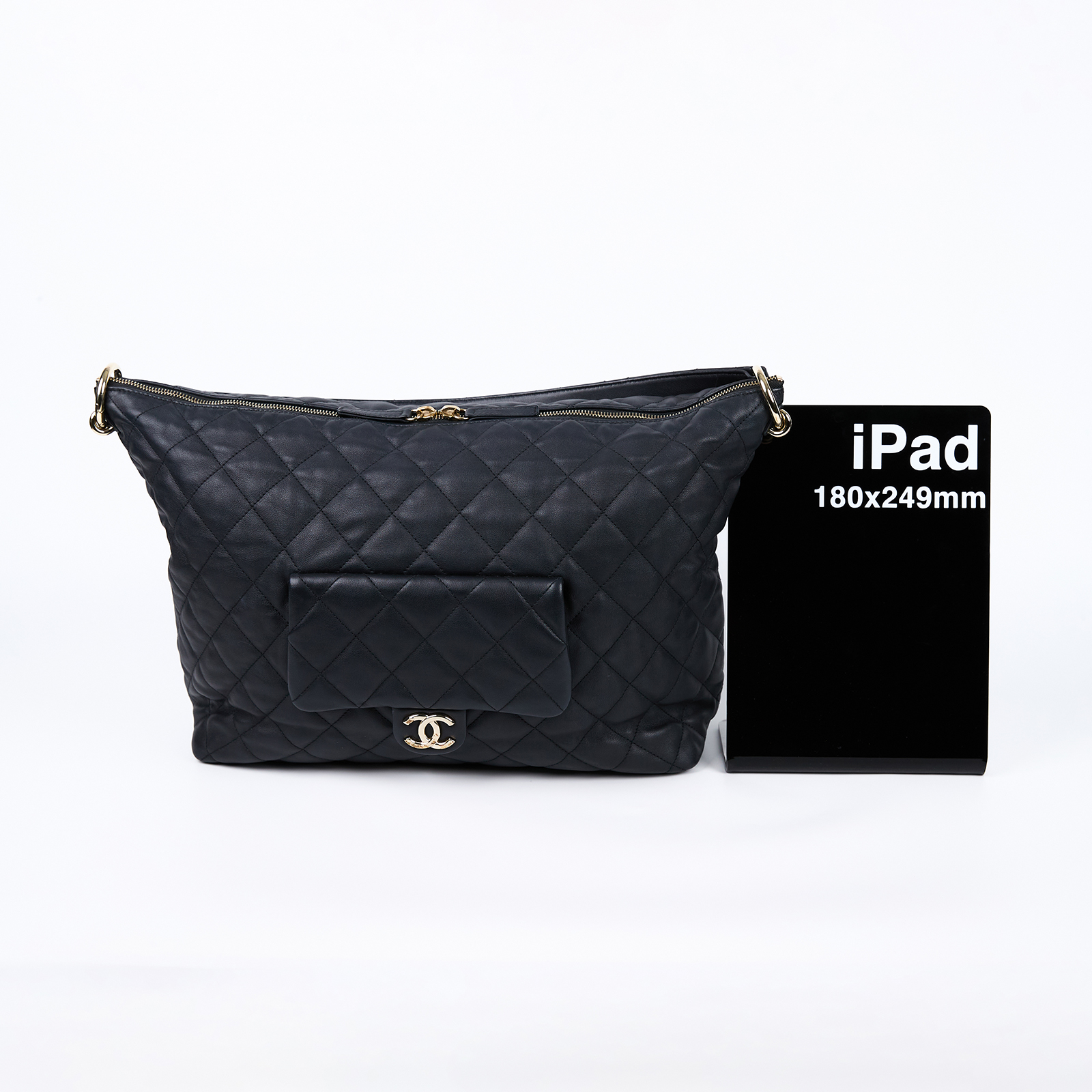 香奈兒 CHANEL Coco Mellow Maxi Hobo 流浪包 大型  晶片款 黑大托特包 內袋