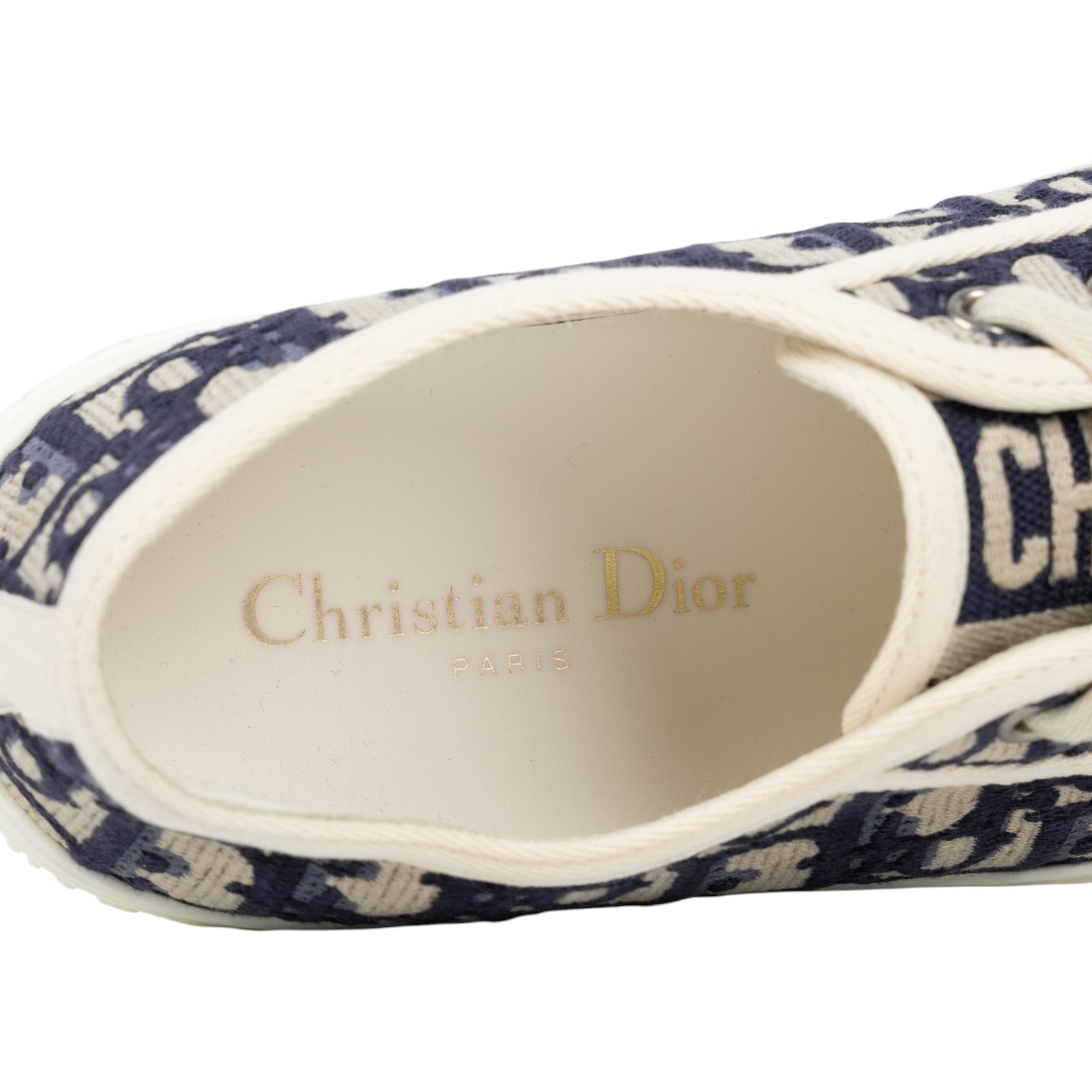 迪奧 CHRISTIAN DIOR Walkn Dior 厚底運動鞋 KCK211OBE_375 藍刺繡 運動鞋 無附屬品