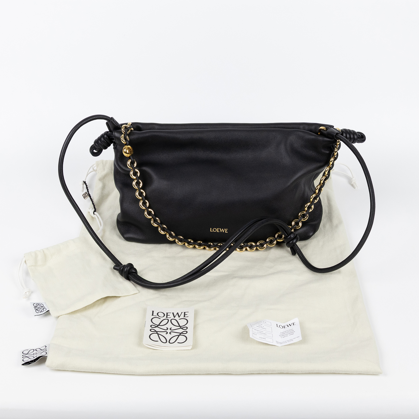 羅意威 LOEWE Medium Flamenco 手提包 A411FCRX02 黑FLAMENCO PURSE 防塵袋