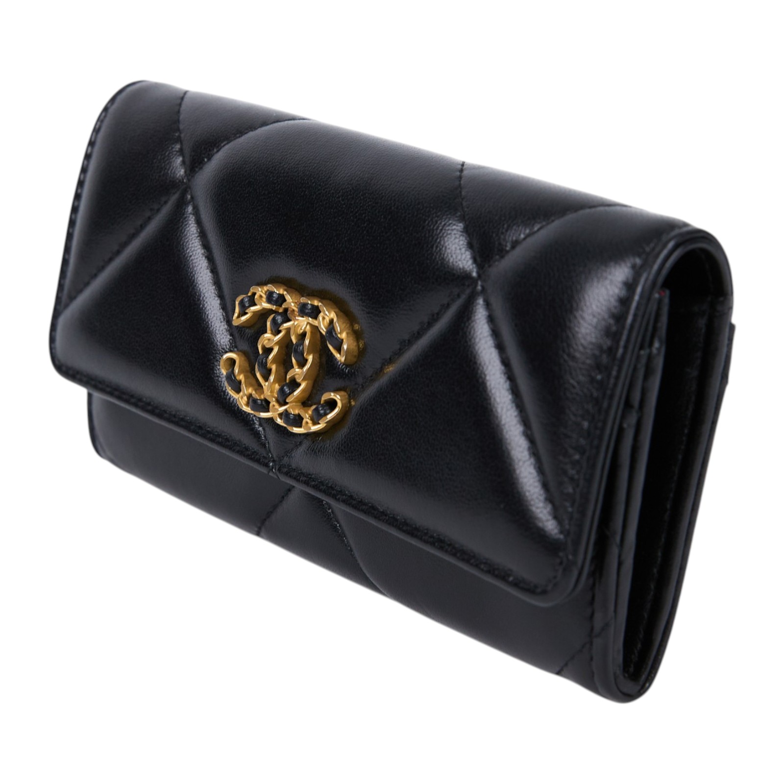 香奈兒 CHANEL 19 二折 扣式 長夾 AP0953 晶片款 黑19中夾 無附屬品