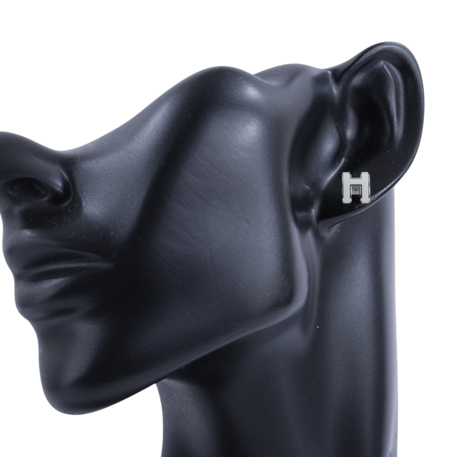 愛馬仕 Hermes Mini Pop H 耳釘 白色 H608002FP49 ST0215 白銀POP H耳環 原廠盒子/防塵袋