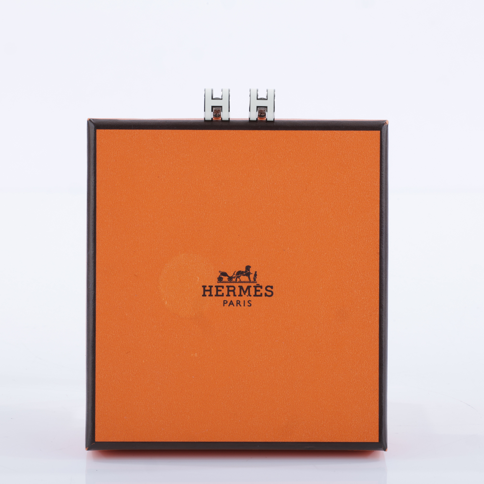 愛馬仕 Hermes Mini Pop H 耳釘 白色 H608002FP49 ST0215 白銀POP H耳環 原廠盒子/防塵袋