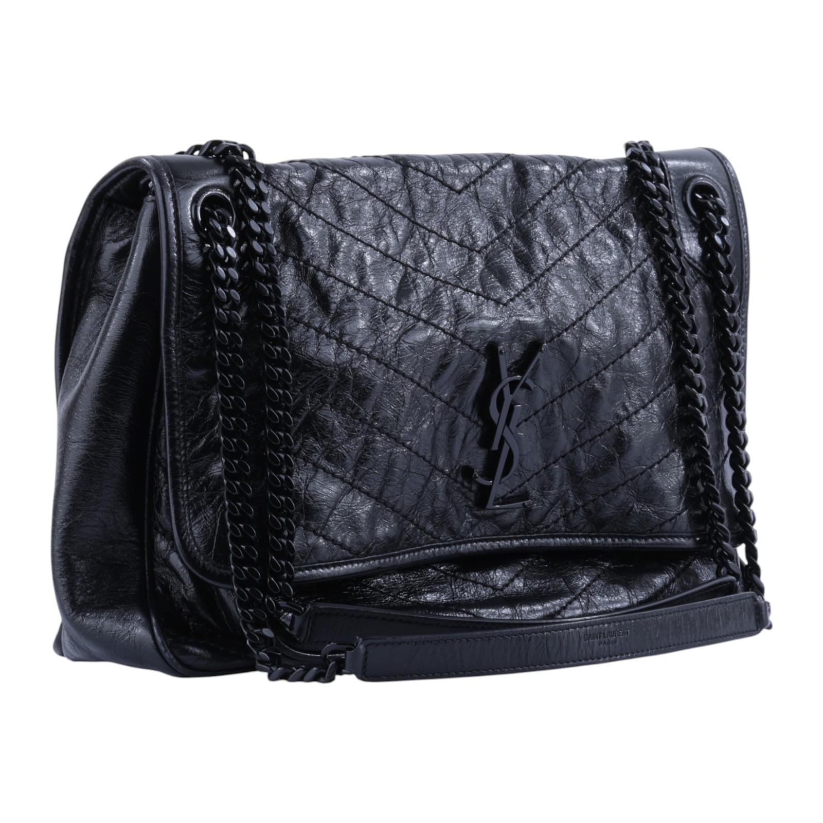 聖羅蘭 YSL SAINT LAURENT Niki 復古皮革 中型手袋 6331830EN08 黑NIKI 大號 防塵袋