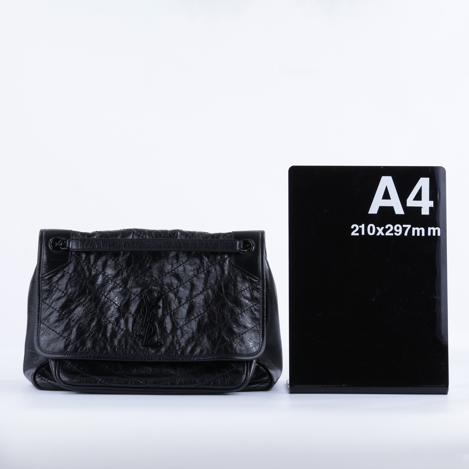 聖羅蘭 YSL SAINT LAURENT Niki 復古皮革 中型手袋 6331830EN08 黑NIKI 大號 防塵袋