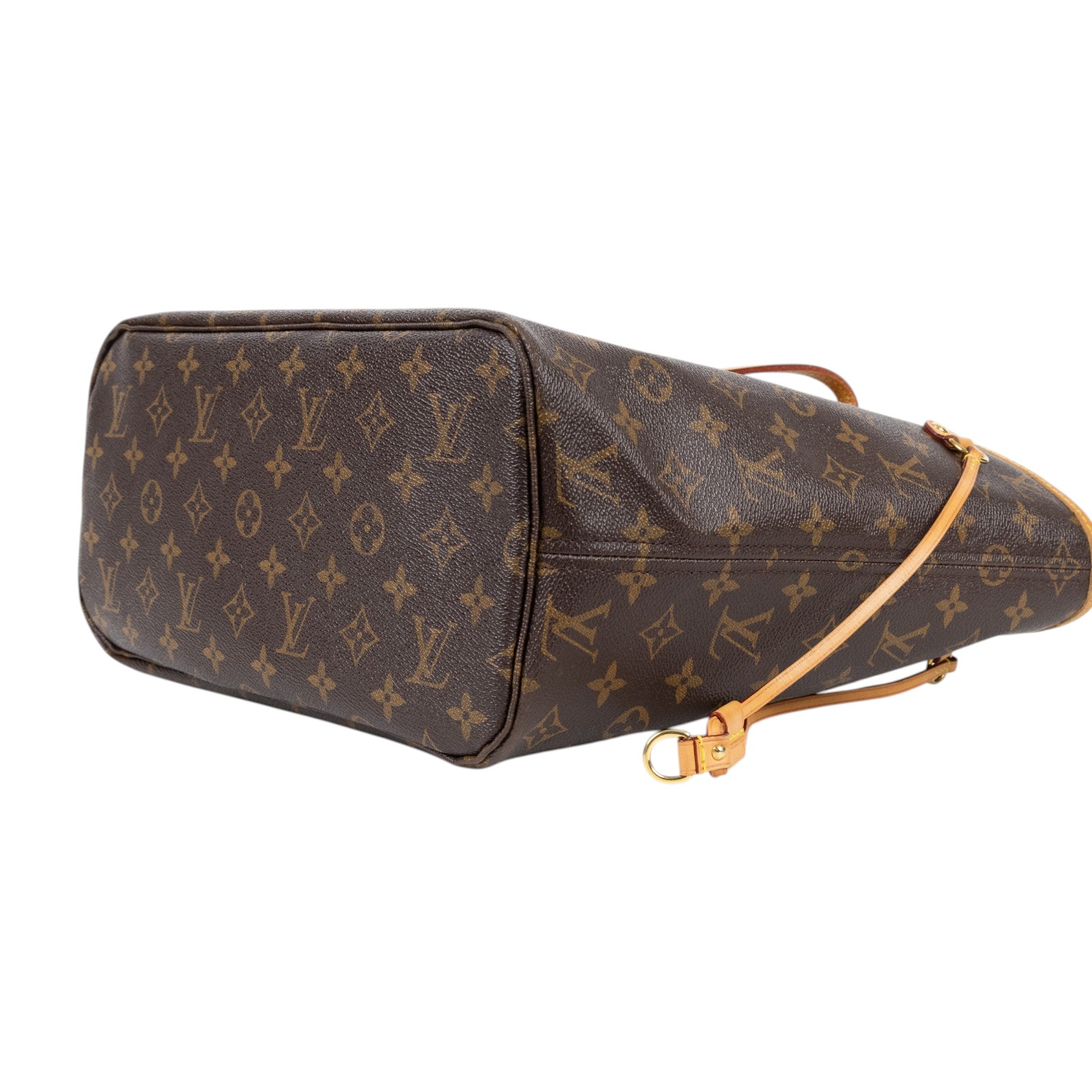 路易威登 LOUIS VUITTON Neverfull MM  經典帆布 肩背 購物袋 櫻桃紅內襯 M46987 晶片款 原花NEVERFULL MM 內袋