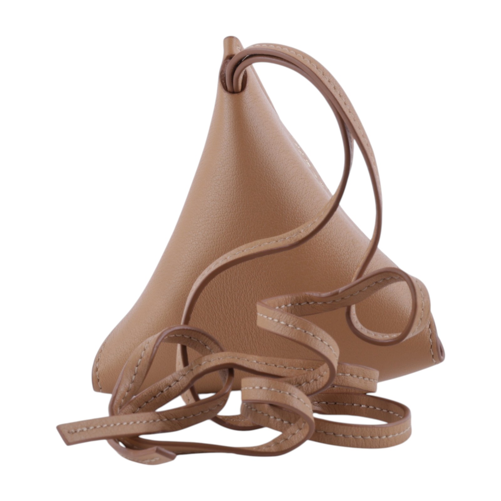 羅意威 LOEWE Origami 頸掛小包  棕皮革三角吊飾 無附屬品