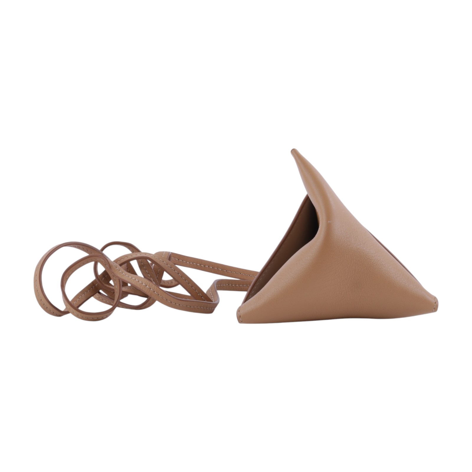 羅意威 LOEWE Origami 頸掛小包  棕皮革三角吊飾 無附屬品