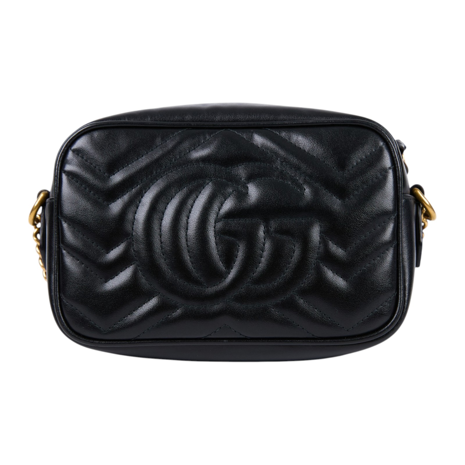 古馳 GUCCI Marmont 迷你袋 金色五金 448065 DTD1T 黑MARMONT相機包 無附屬品