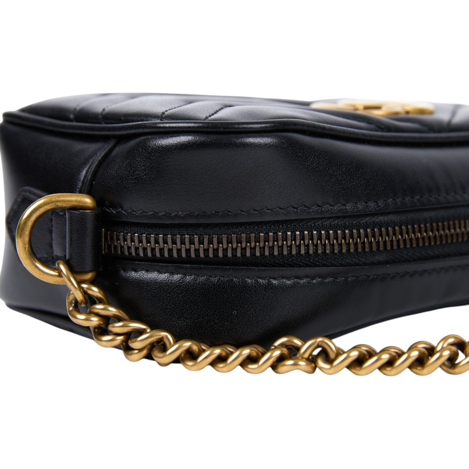 古馳 GUCCI Marmont 迷你袋 金色五金 448065 DTD1T 黑MARMONT相機包 無附屬品