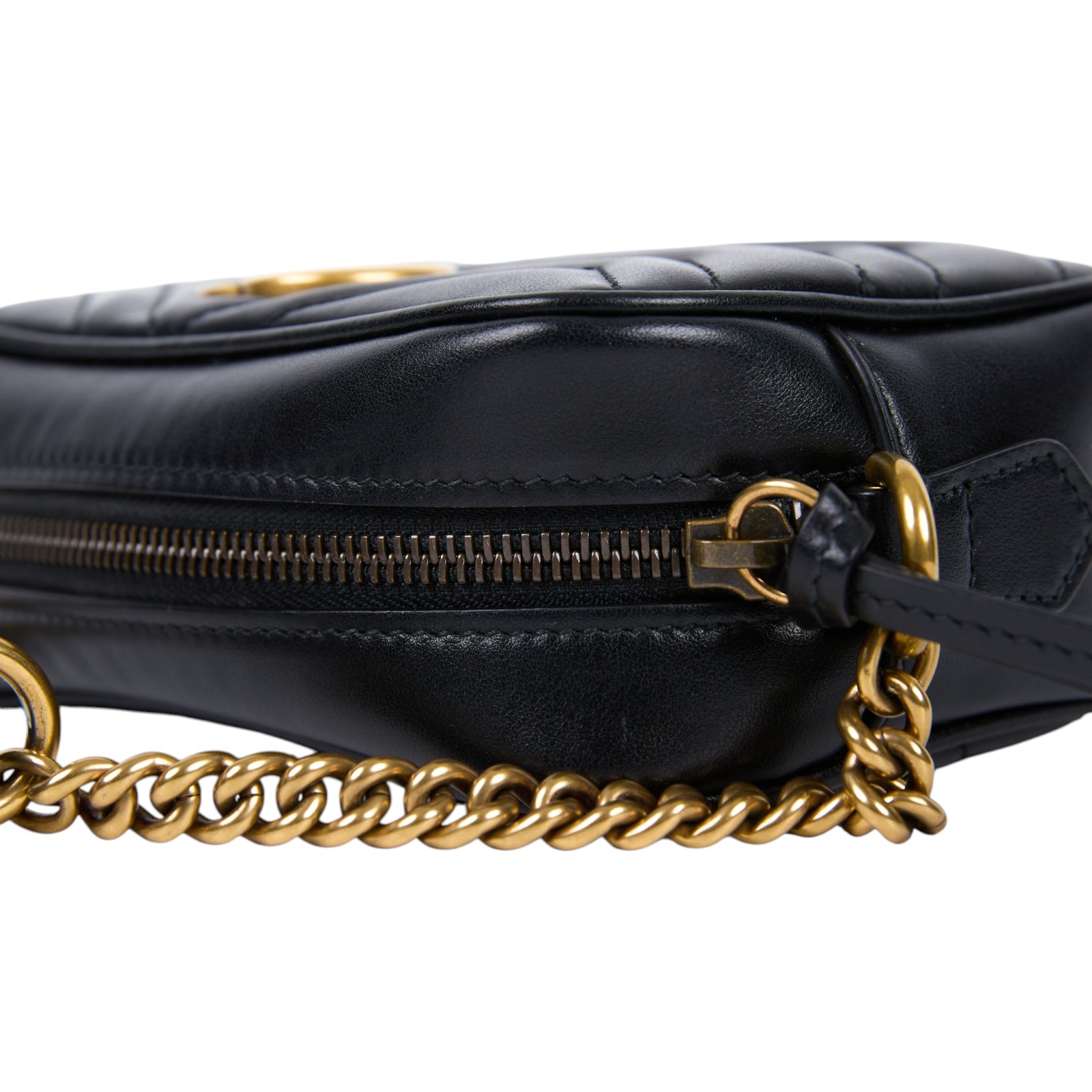 古馳 GUCCI Marmont 迷你袋 金色五金 448065 DTD1T 黑MARMONT相機包 無附屬品