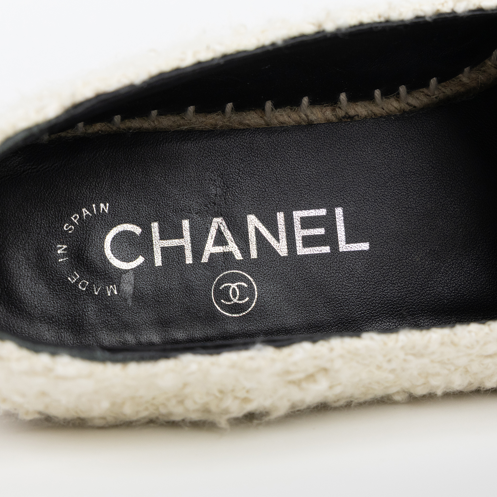 香奈兒 CHANEL Espadrilles 漁夫鞋 G29762 Y56029_37 黑白毛尼草編鞋#37 原廠盒子/防塵袋/購買證明