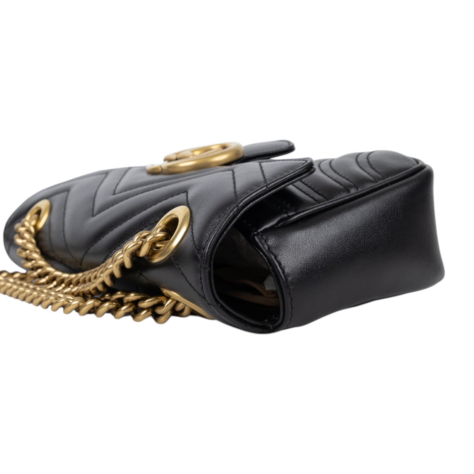古馳 GUCCI GG Marmont 迷你肩揹袋 446744 DTDIT 黑MARMONT 22CM 防塵袋