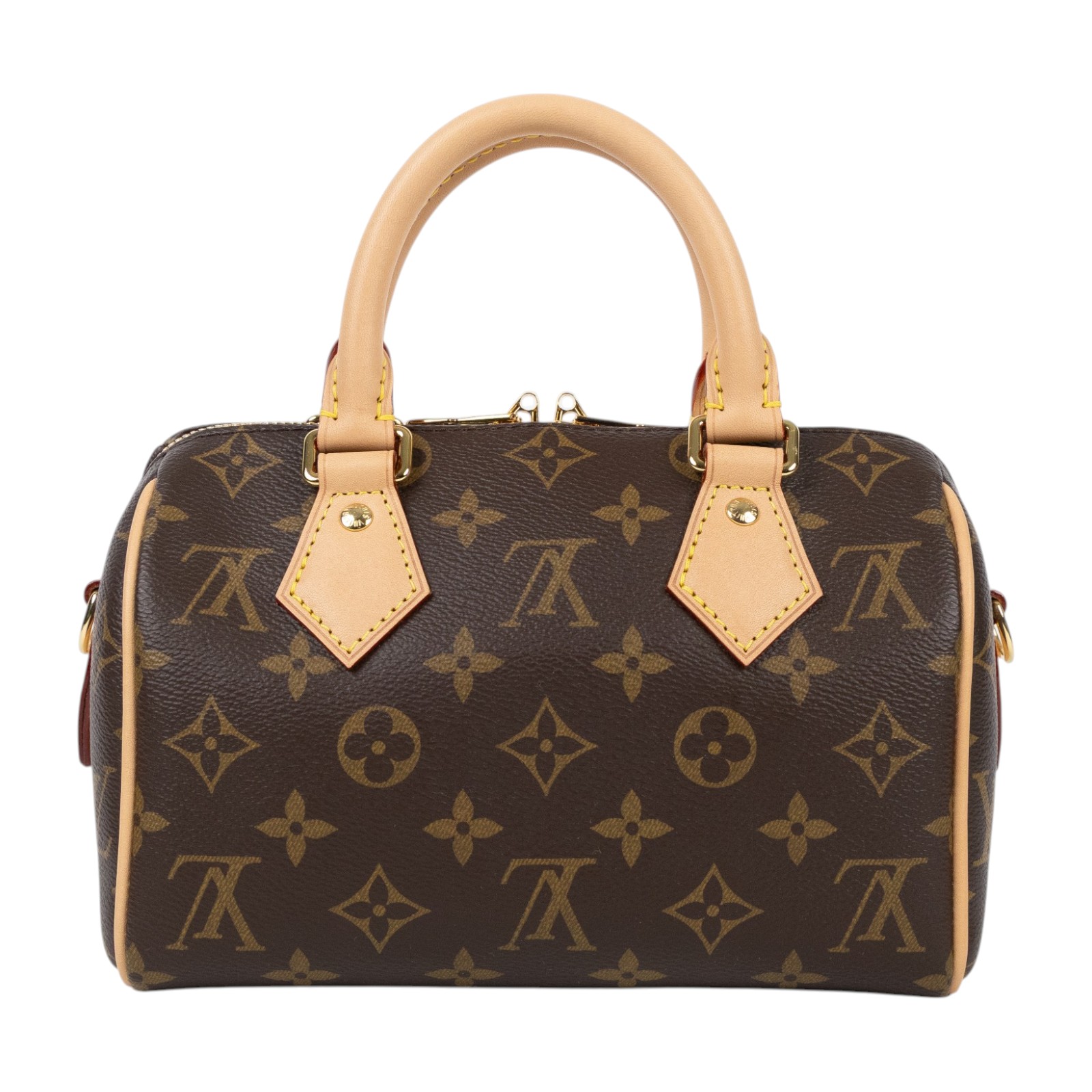 路易威登 LOUIS VUITTON Speedy Bandoulière 20 米色 帆布 手提 斜背 波士頓包 M46222 晶片款  防塵袋/鎖組/背帶