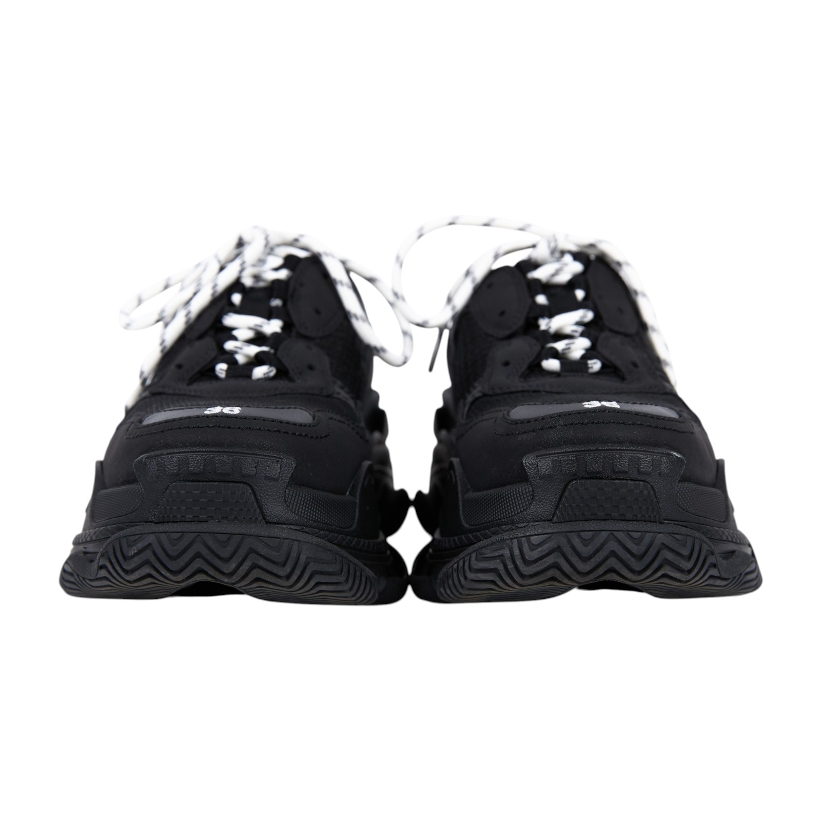巴黎世家 BALENCIAGA Triple S Mule 穆勒鞋 拖鞋 老爹鞋 755686W3SM2_36 黑運動拖鞋 原廠盒子/防塵袋