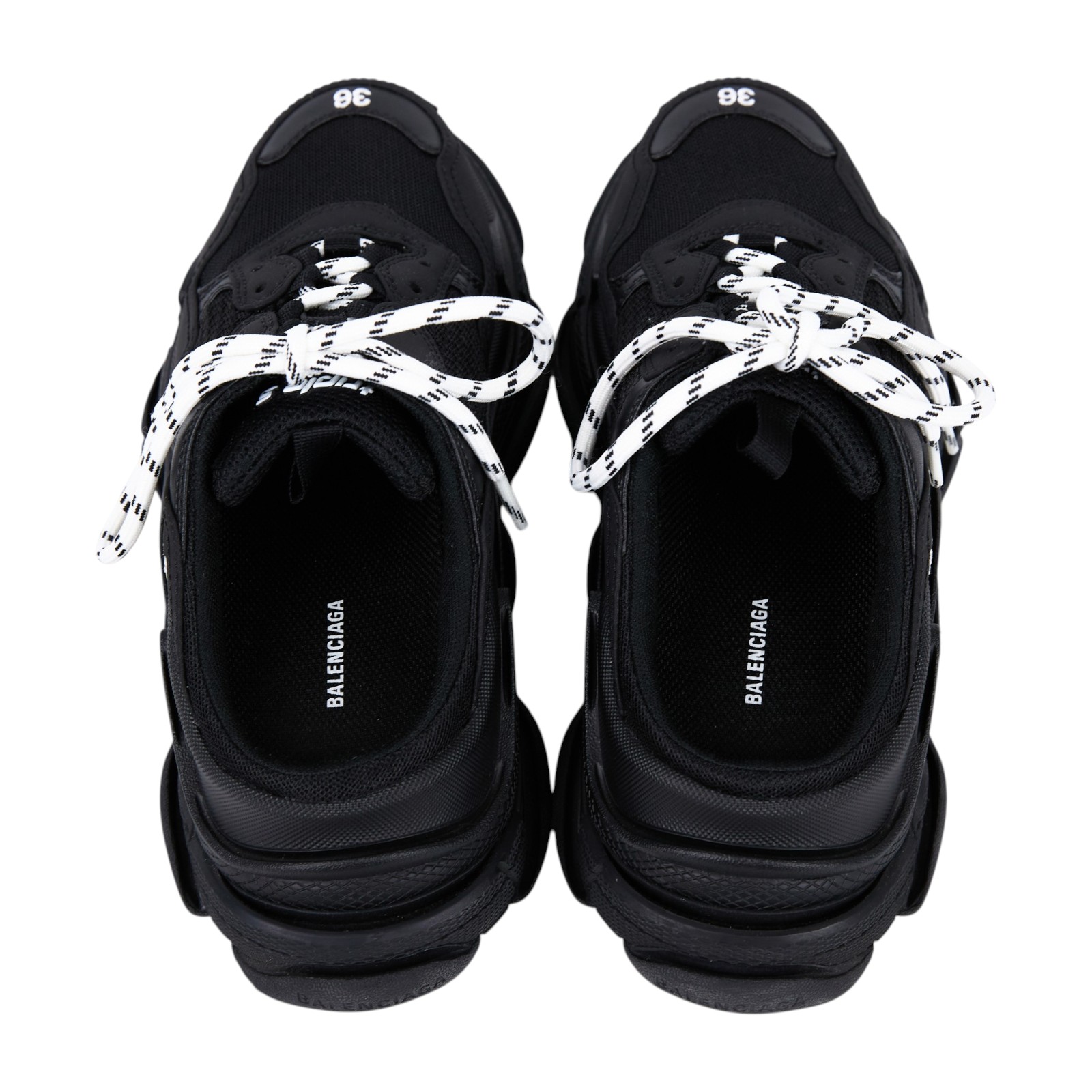 巴黎世家 BALENCIAGA Triple S Mule 穆勒鞋 拖鞋 老爹鞋 755686W3SM2_36 黑運動拖鞋 原廠盒子/防塵袋