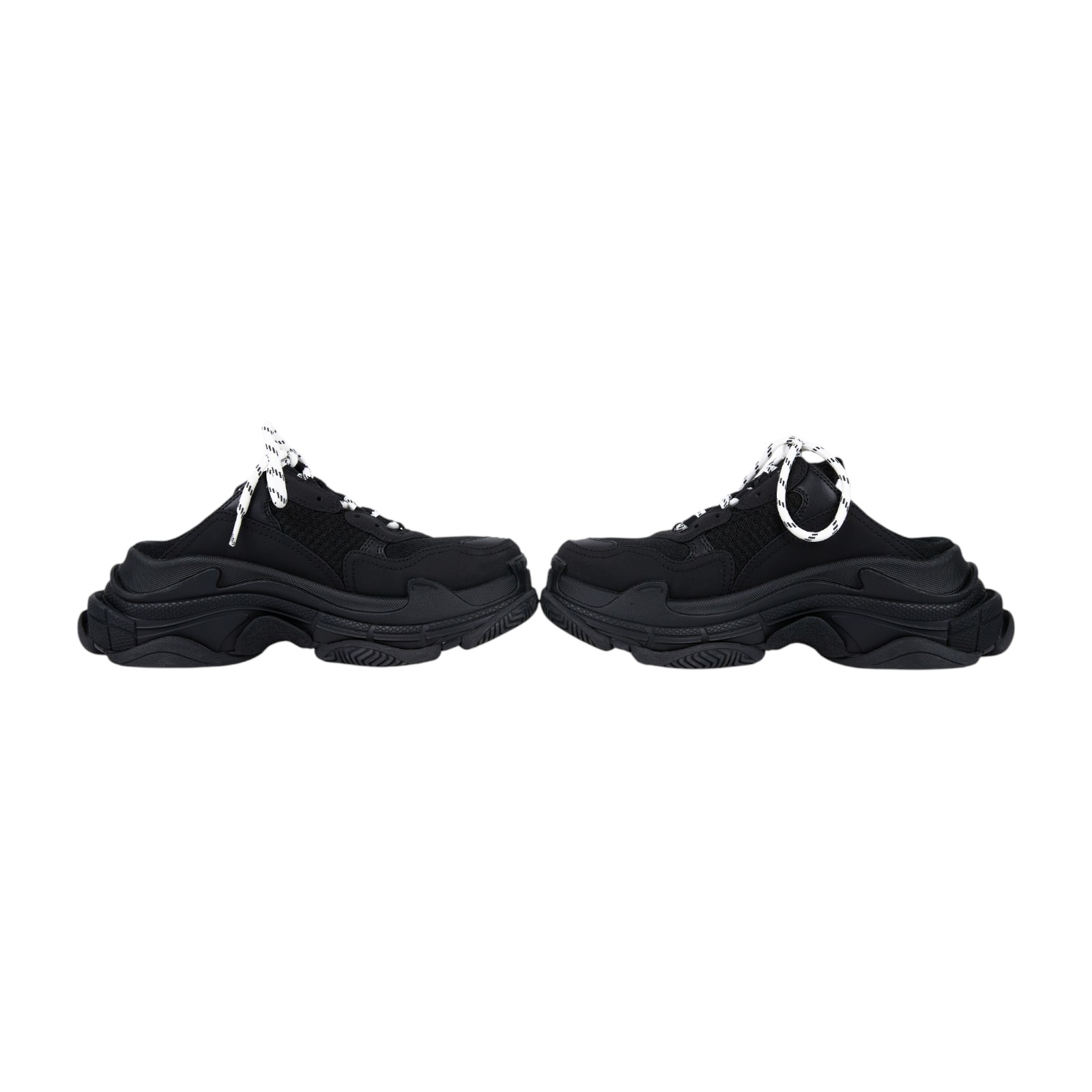 巴黎世家 BALENCIAGA Triple S Mule 穆勒鞋 拖鞋 老爹鞋 755686W3SM2_36 黑運動拖鞋 原廠盒子/防塵袋